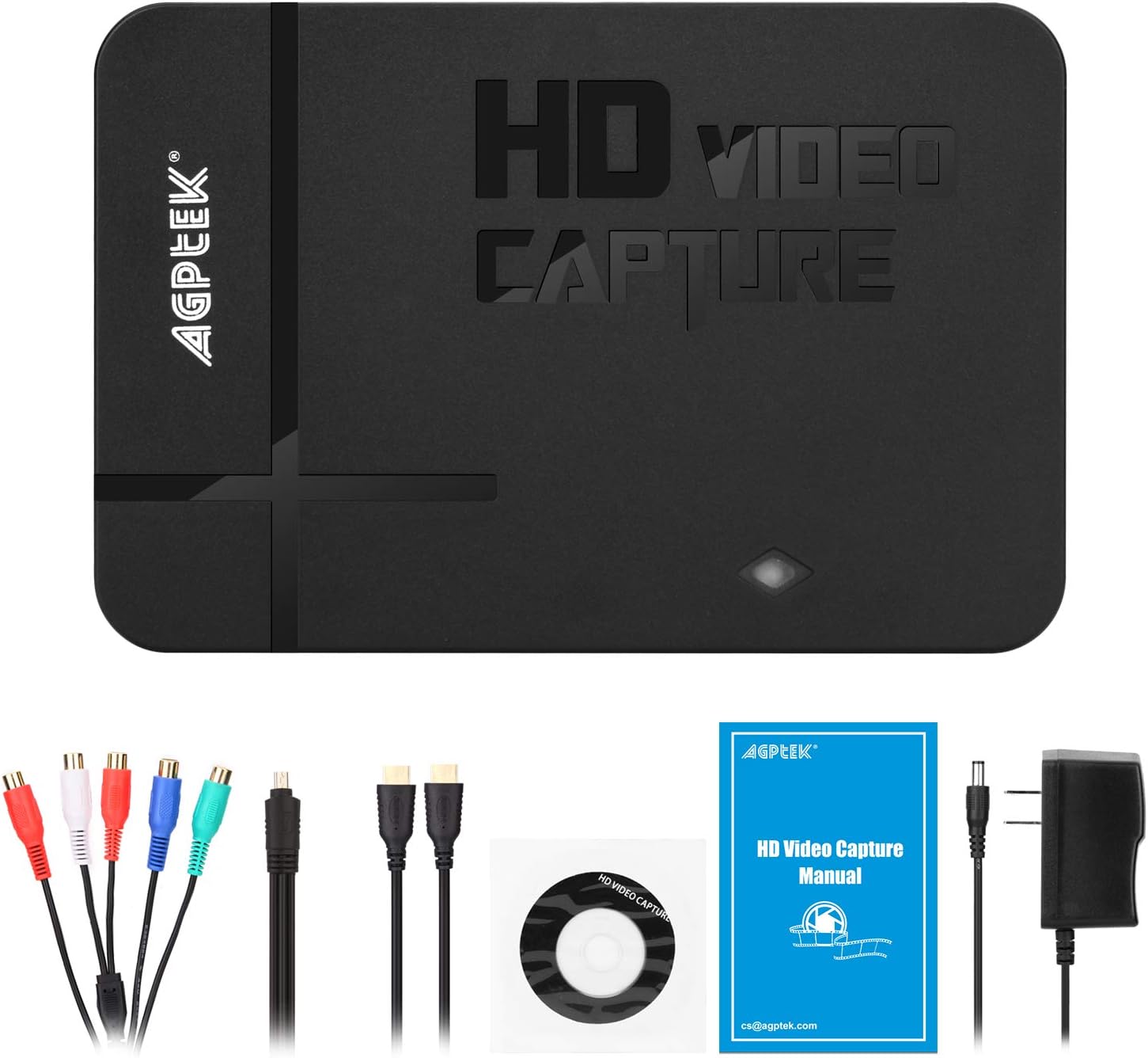 AGPTEK HD Game Capture Video Capture 1080P | HDMI/AV Recorder Xbox 360&One/ PS3 PS4,Support Mic in with Both HDMI and AV Input