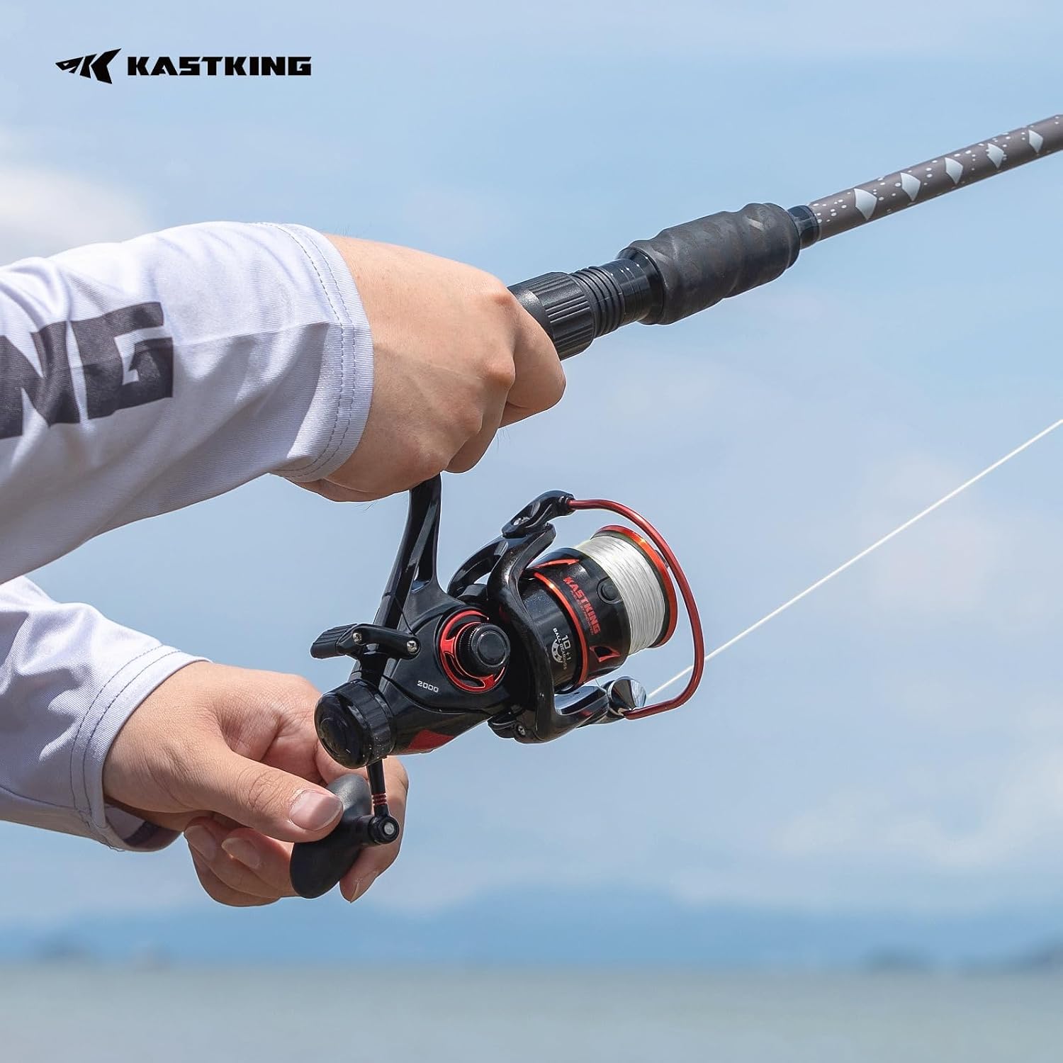 KastKing Sharky Baitfeeder III Spinning Reels with 5.5:1 Gear Ratio | Max Drag: 26.5 lb, 10+1 BB, 16.6 oz, CNC Aluminum Spool, Carbon Fiber Drag for Live Liner, Comes with Graphite Spool
