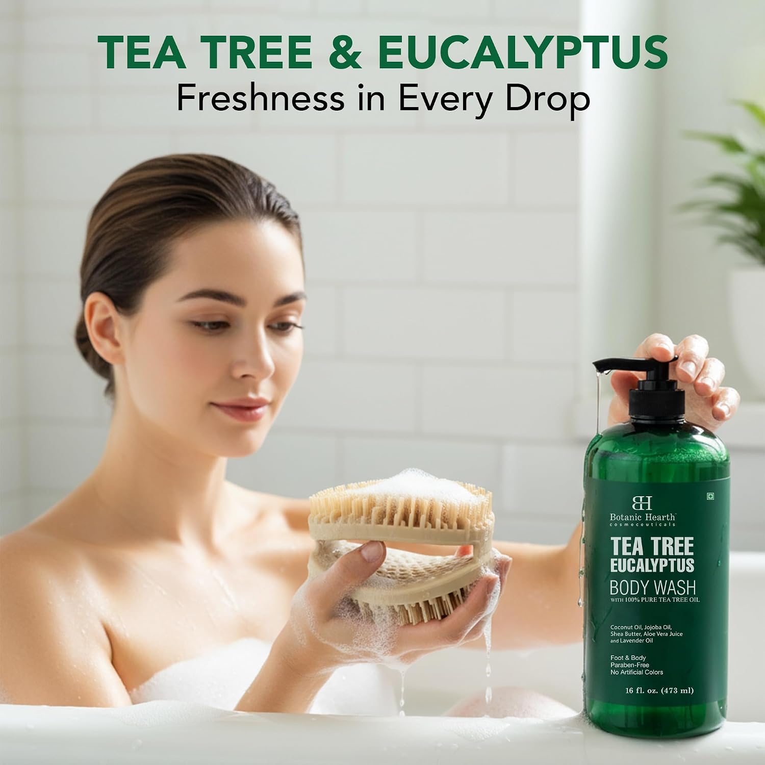 Botanic Hearth Tea Tree Body Wash With 100% Tea Tree Oil - 16 Fl oz