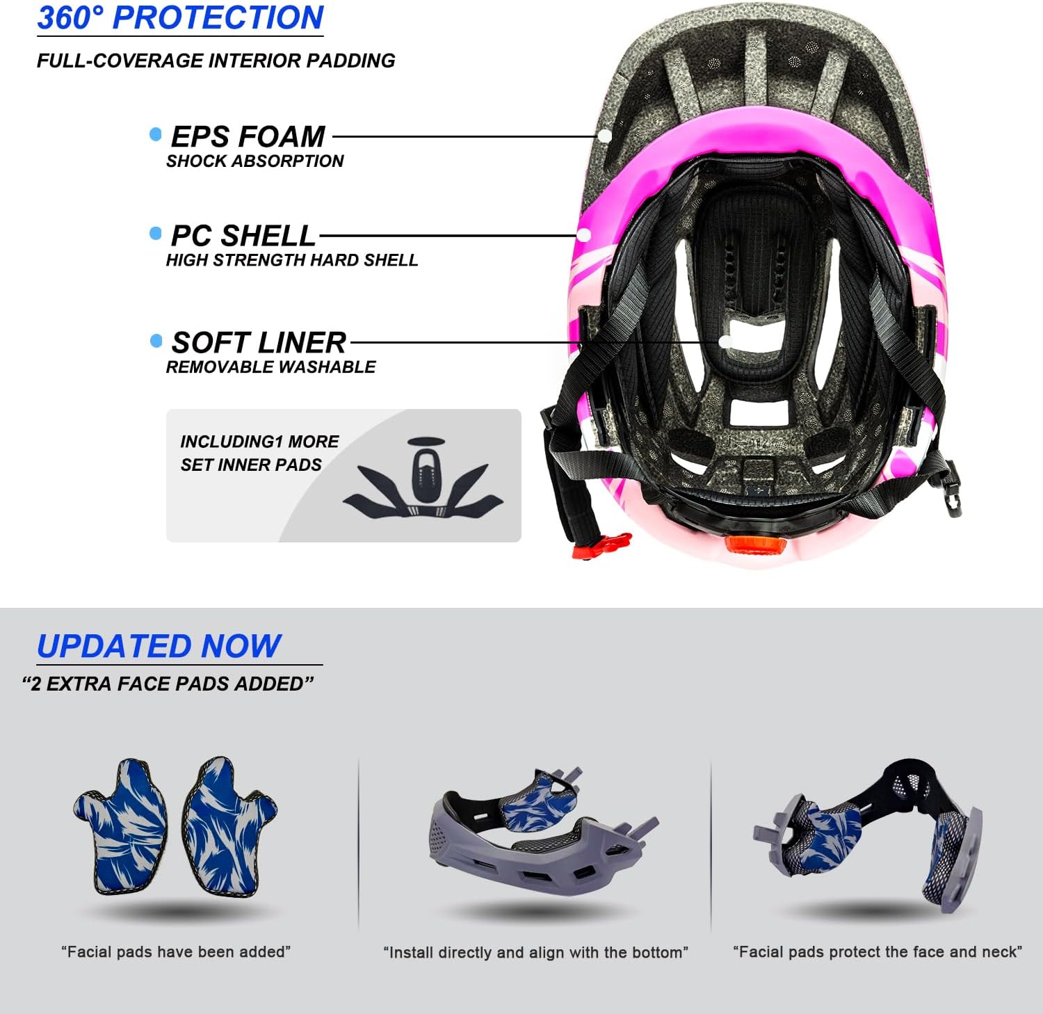 Toddler and Kids Full Face Bike Helmet Girl and Boy BMX