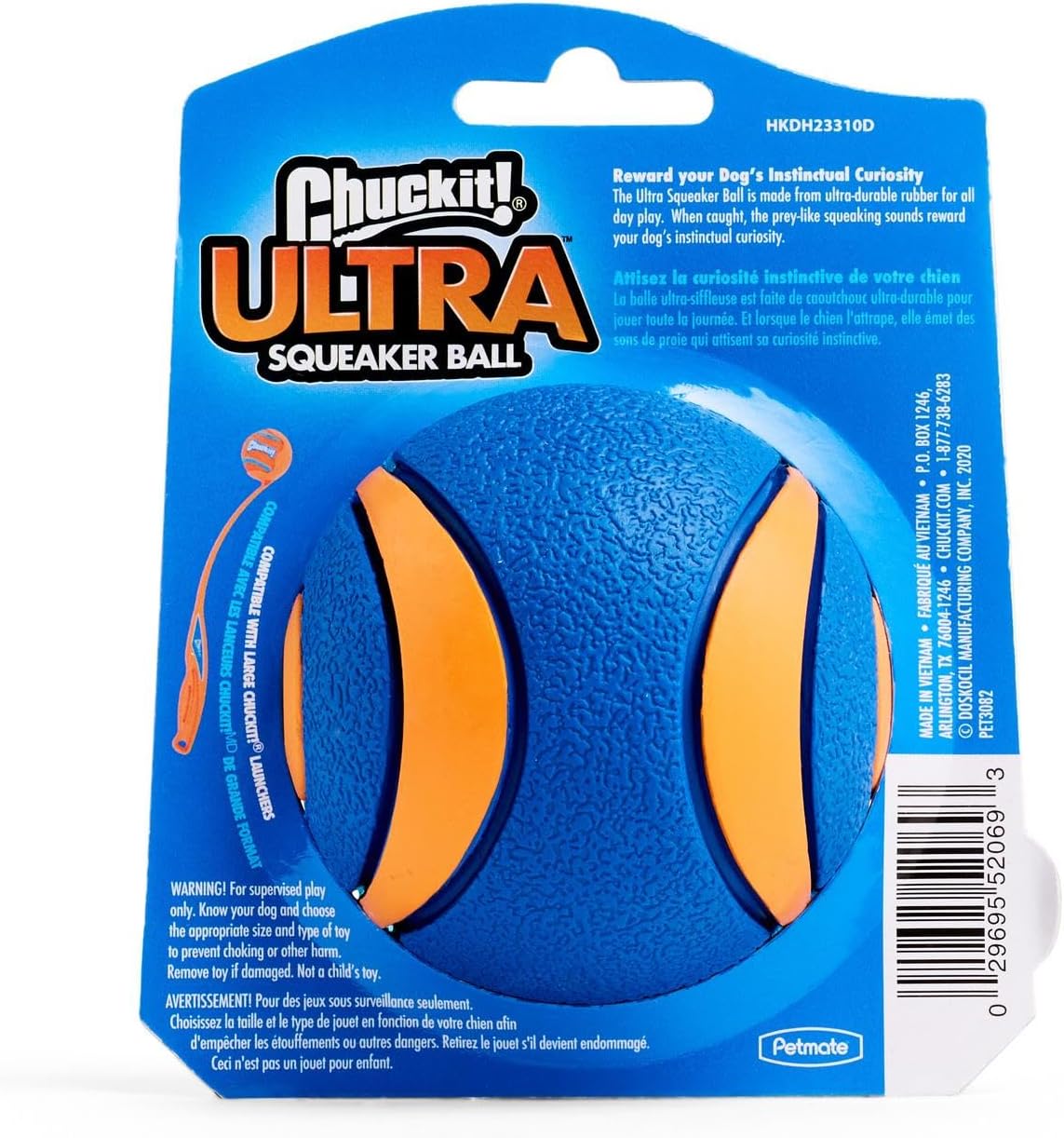 Chuckit! Ultra Ball Dog Toy - Size Large - For Dogs 60-100 lbs - Made from Durable Rubber - Super Bouncy - Floats in Water - 3-inch Diameter - Pack of 1