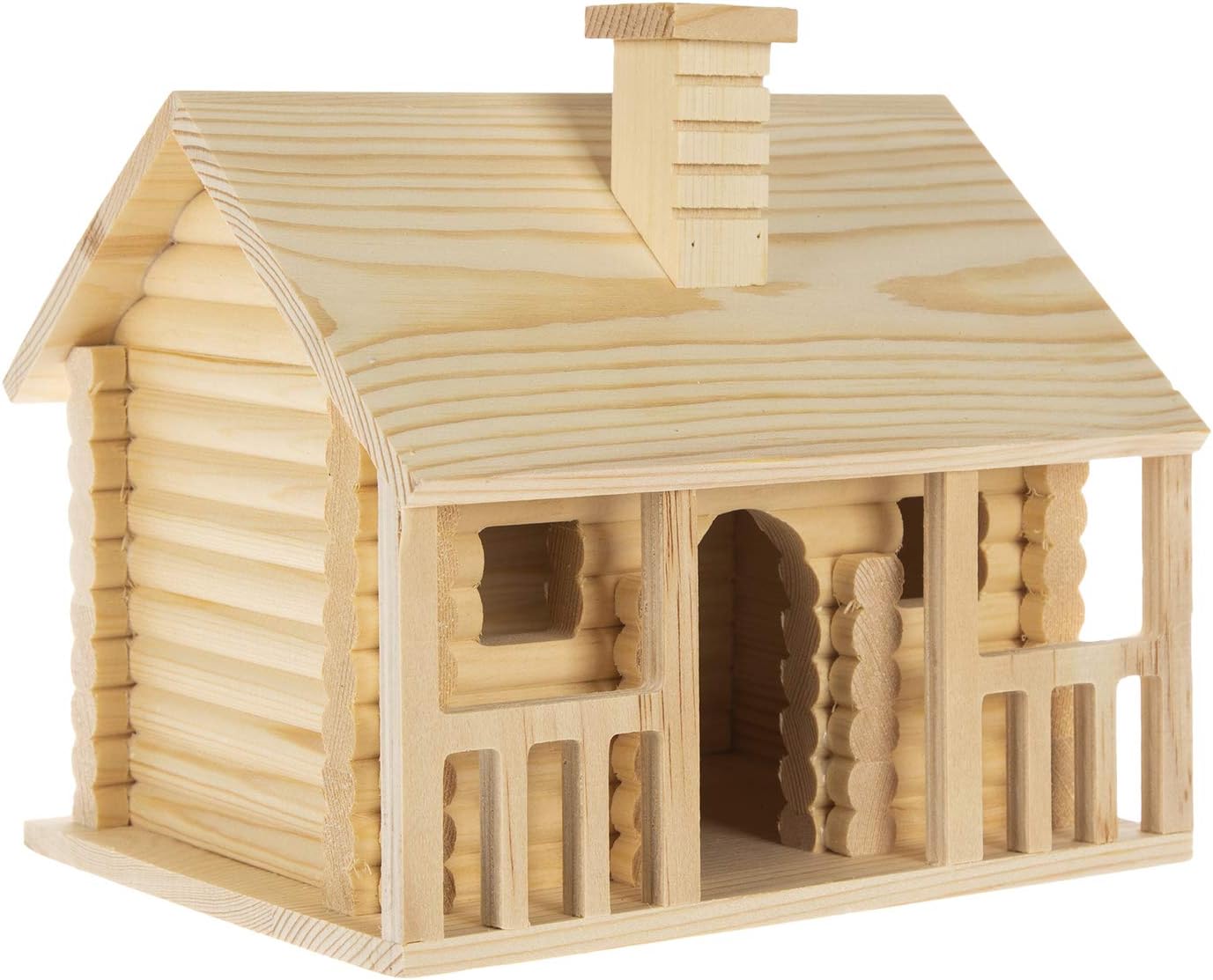 Hobby Lobby Woodpile Fun! Log Cabin Unfinished Wood Birdhouse