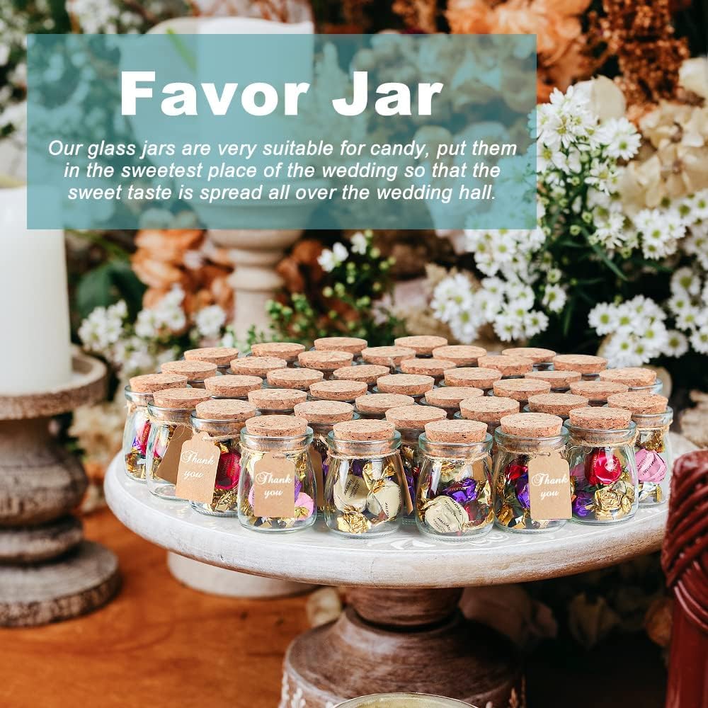 Ritayedet 3.4 Oz Small Glass Jars With Lids, 40 Pack Wedding Favors
