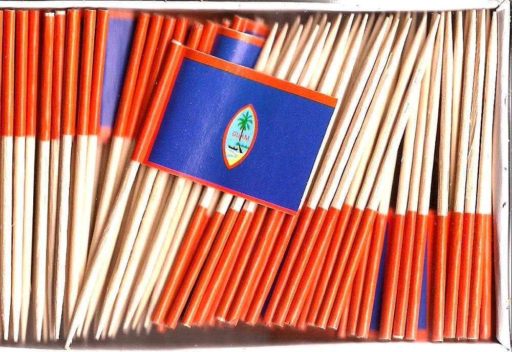 One Box of 100 Nicaragua Toothpick Flags, 100 Small Mini International Flag Cupcake Toothpicks or Cocktail Picks