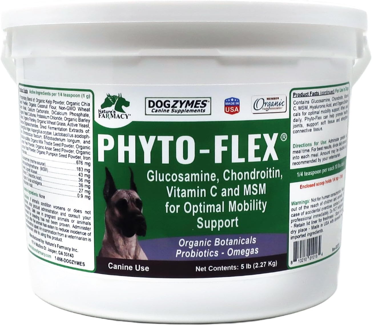 Dogzymes Phyto Flex - Glucosamine, Chondroitin, MSM and Hyaluronic Acid… (2 Pound)