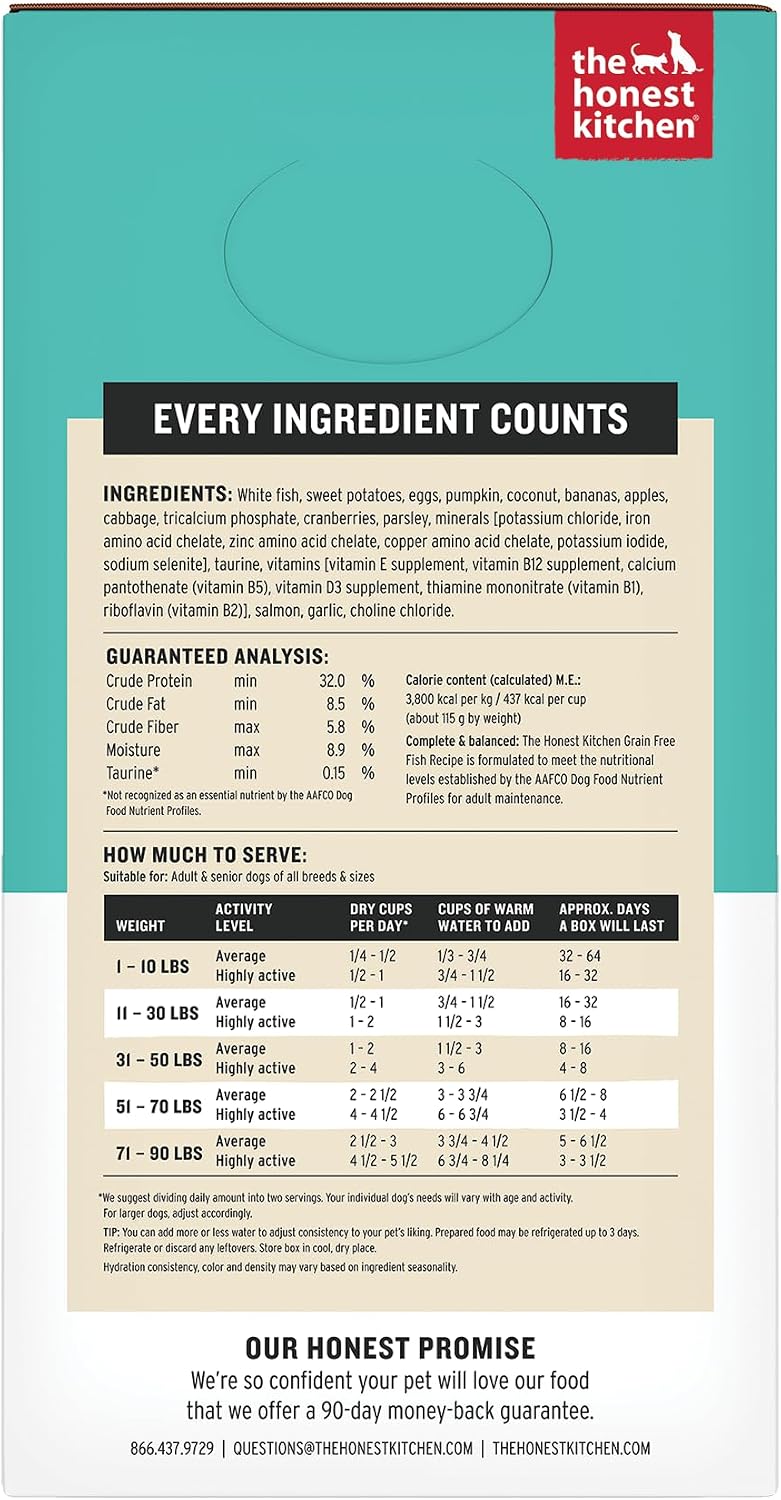 The Honest Kitchen Human Grade Wholemade™ Dehydrated Grain Free Dog Food – Complete Meal or Dog Food Topper – Chicken 4 lb (Makes 16 lbs)