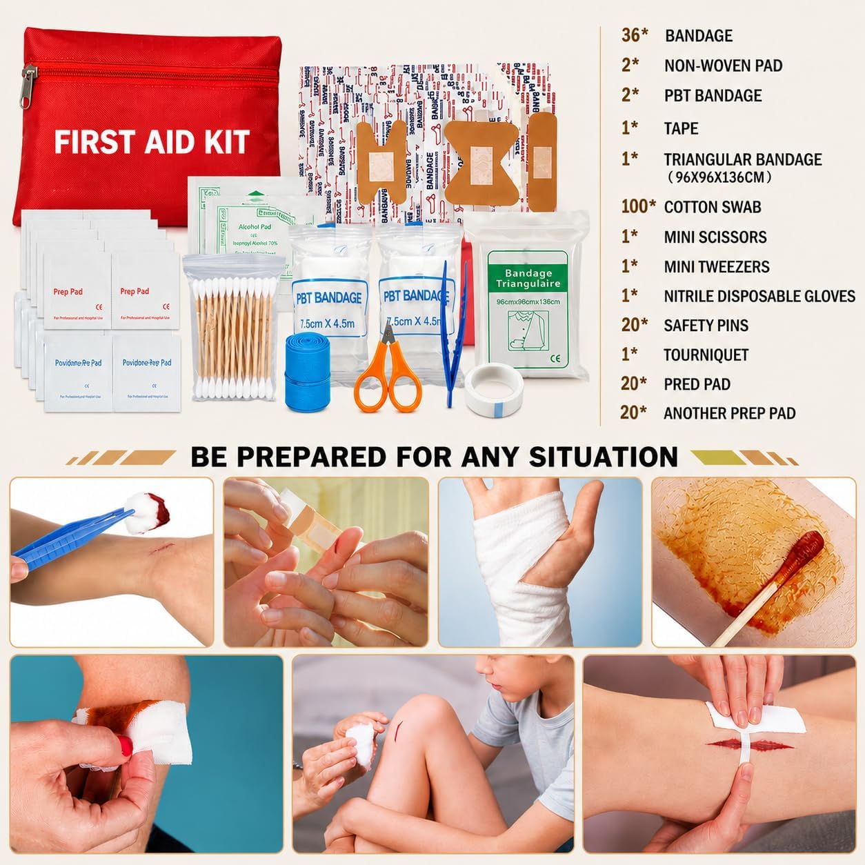 Survival Kit, 294 Pcs Survival Gear Emergency Supplies First Aid Kit | Emergency Survival Kit Camping Essentials Hiking Gear Bug Out Bag