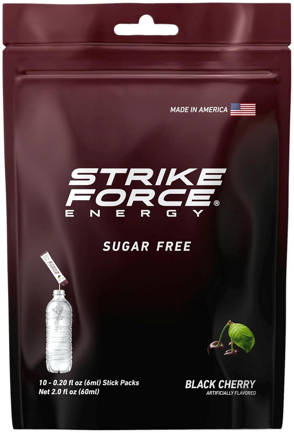 Strike Force Energy Drink Mix - Original Flavor - Natural Tasting Caffeine Drink - Turn Any Drink into a Healthy Energy Drink - Zero Calories, Keto Friendly, Sugar Free, Pre Workout (40 Liquid Packs)