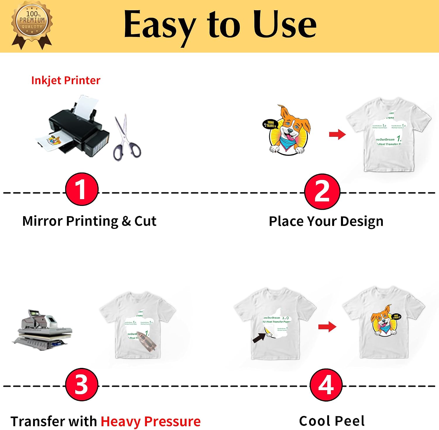 TransOurDream Heat Transfer Paper for T Shirts (20 Sheets