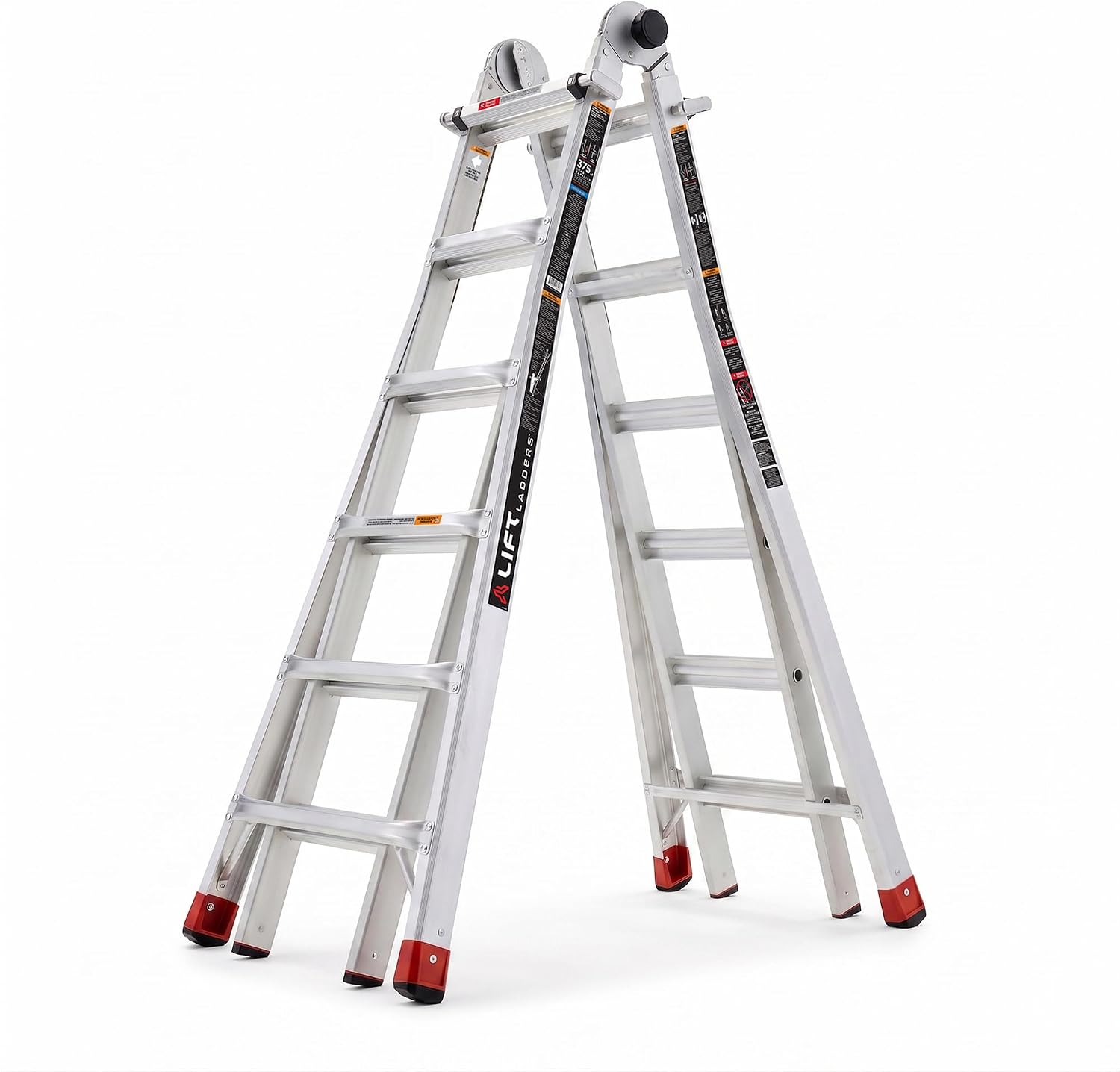 Lift Ladders 18-Ft Multi-Position Aluminum Ladder, 5-in-1, 300 lb. Capacity