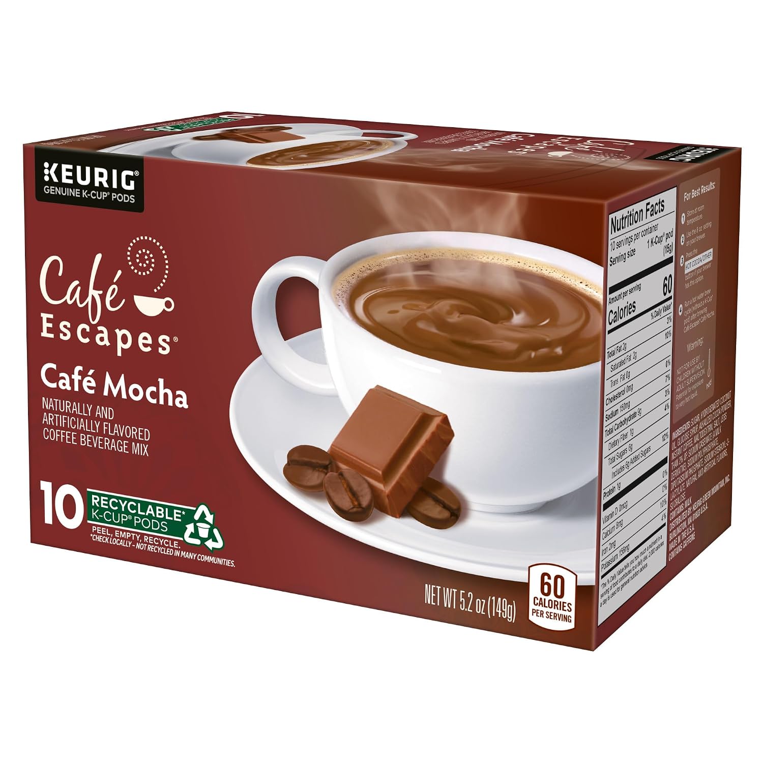 Cafe Escapes Milk Chocolate Hot Cocoa Keurig Single-Serve K-Cup Pods, 96 Count