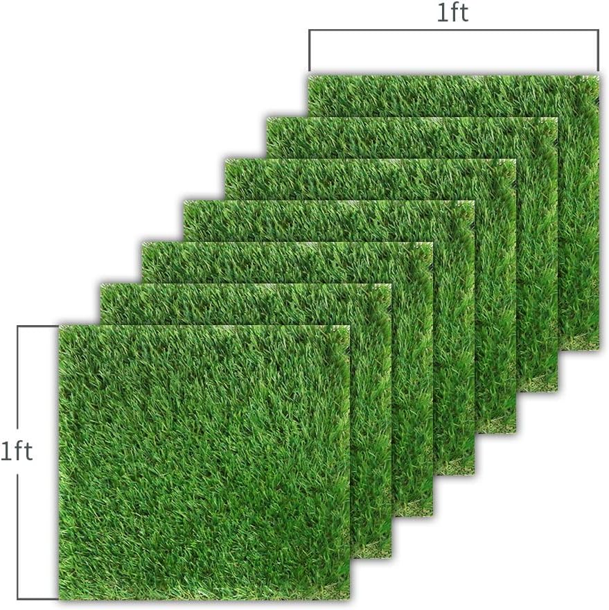 SunVilla Artificial Grass Square Tiles - 12 x 12 Inch Small Turf Grass Craft Piece Indoor Outdoor Wall Decorations for Wedding, Christmas