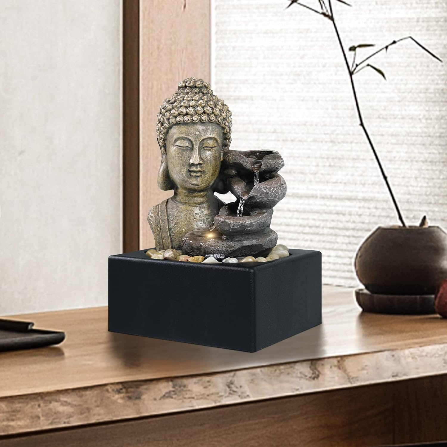 Resin LED Indoor Water Fountains | Office, Home Relocation Gifts