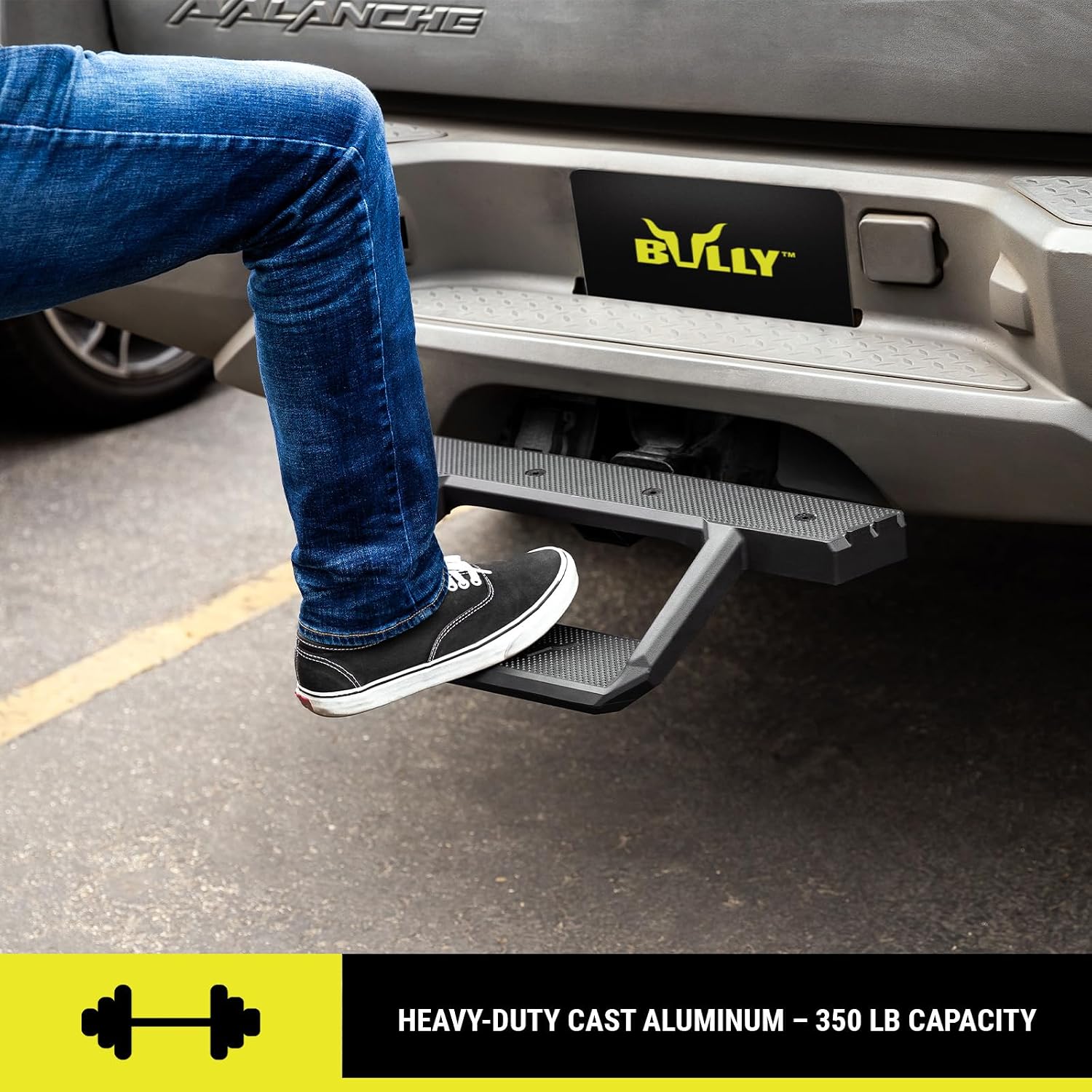 Bully BBS-1200 Black Cast Aluminum Hitch Step, 23" Wide