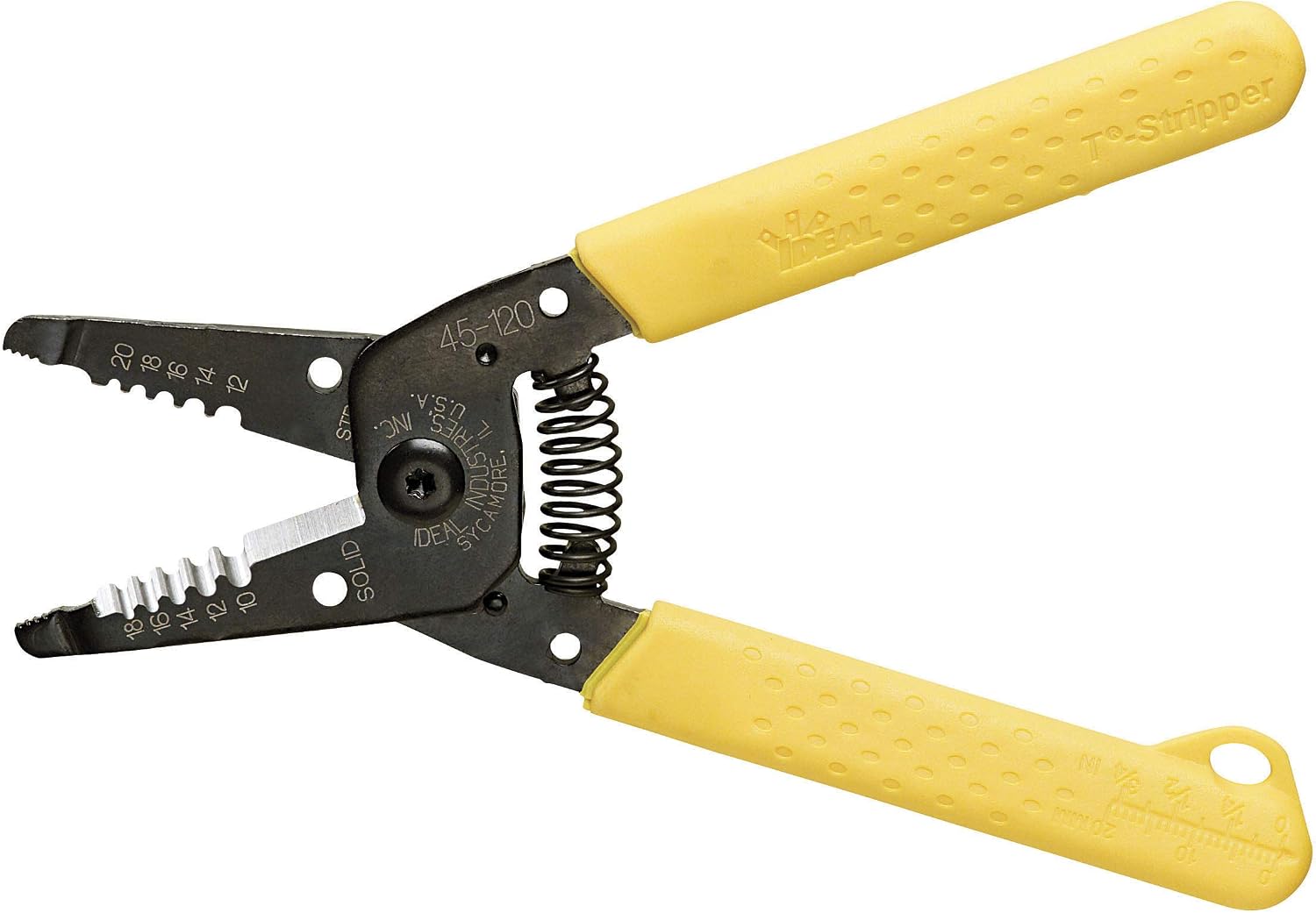 IDEAL Electrical Reflex Super T-Stripper Wire Strippers, 8–16 AWG Solid, 10–18 AWG Stranded, Ergonomic Wire Cutter and Stripping Tool with Textured Sleeves, Locking Handle