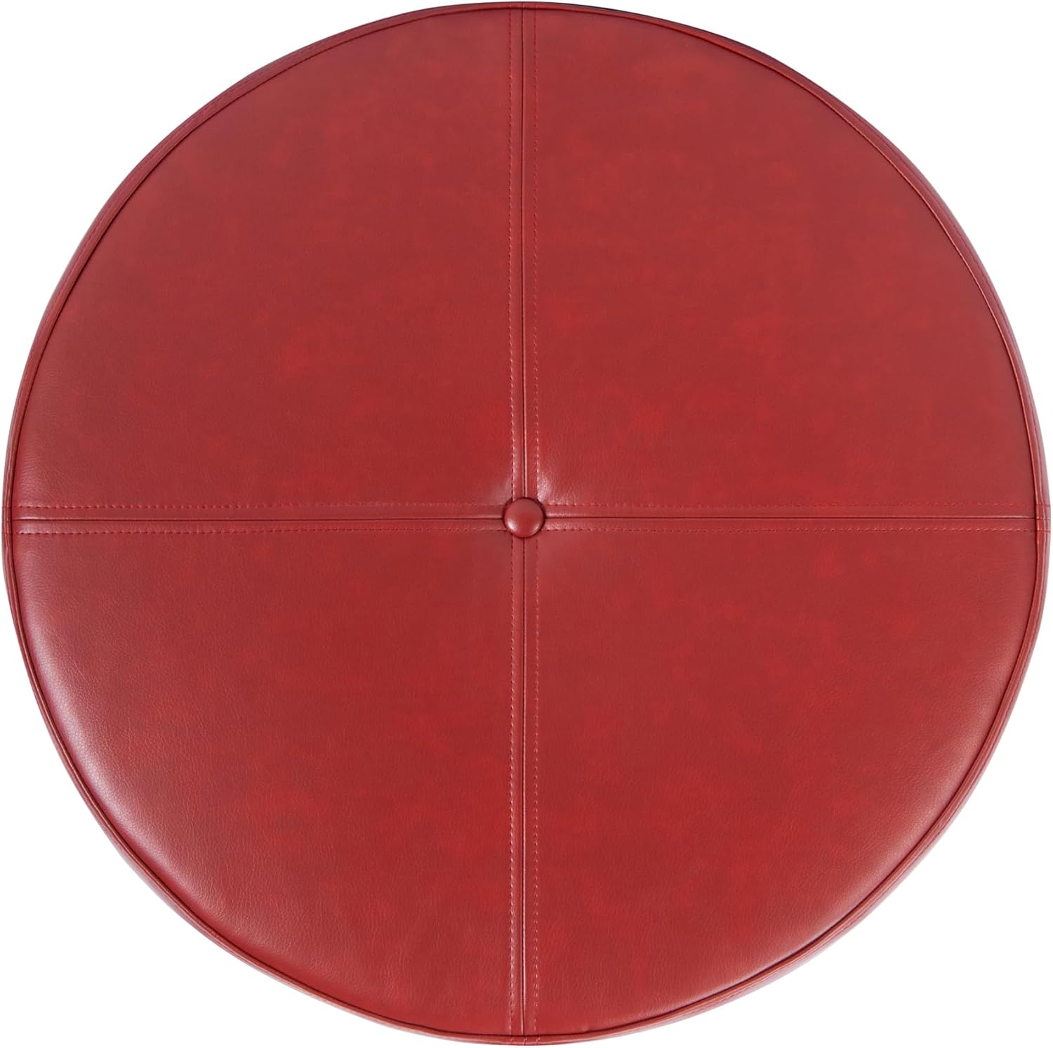 HomePop 24" Large Leatherette Storage Ottoman - Distressed Brown Faux Leather
