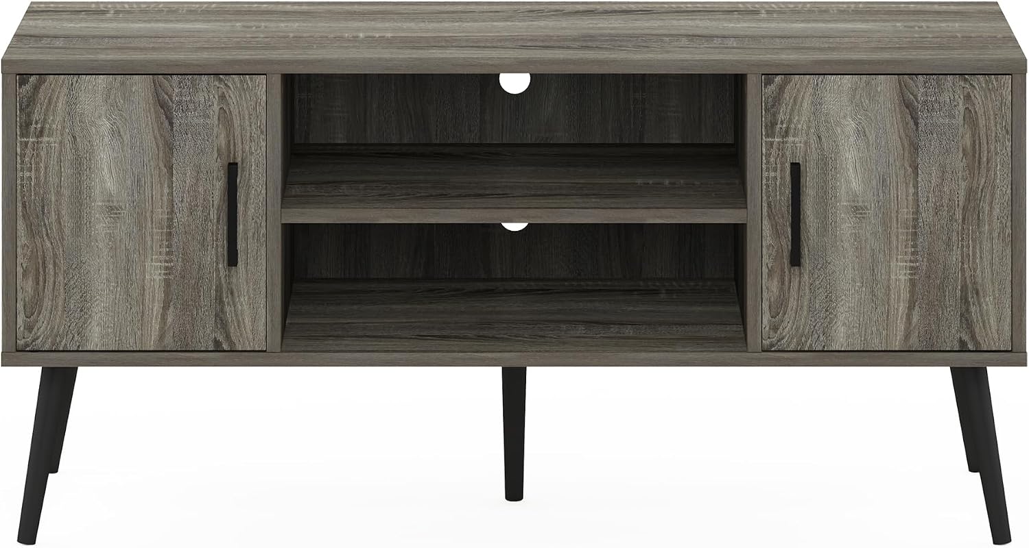 Furinno Fowler Multipurpose TV Stand Bookshelves, French Oak Grey