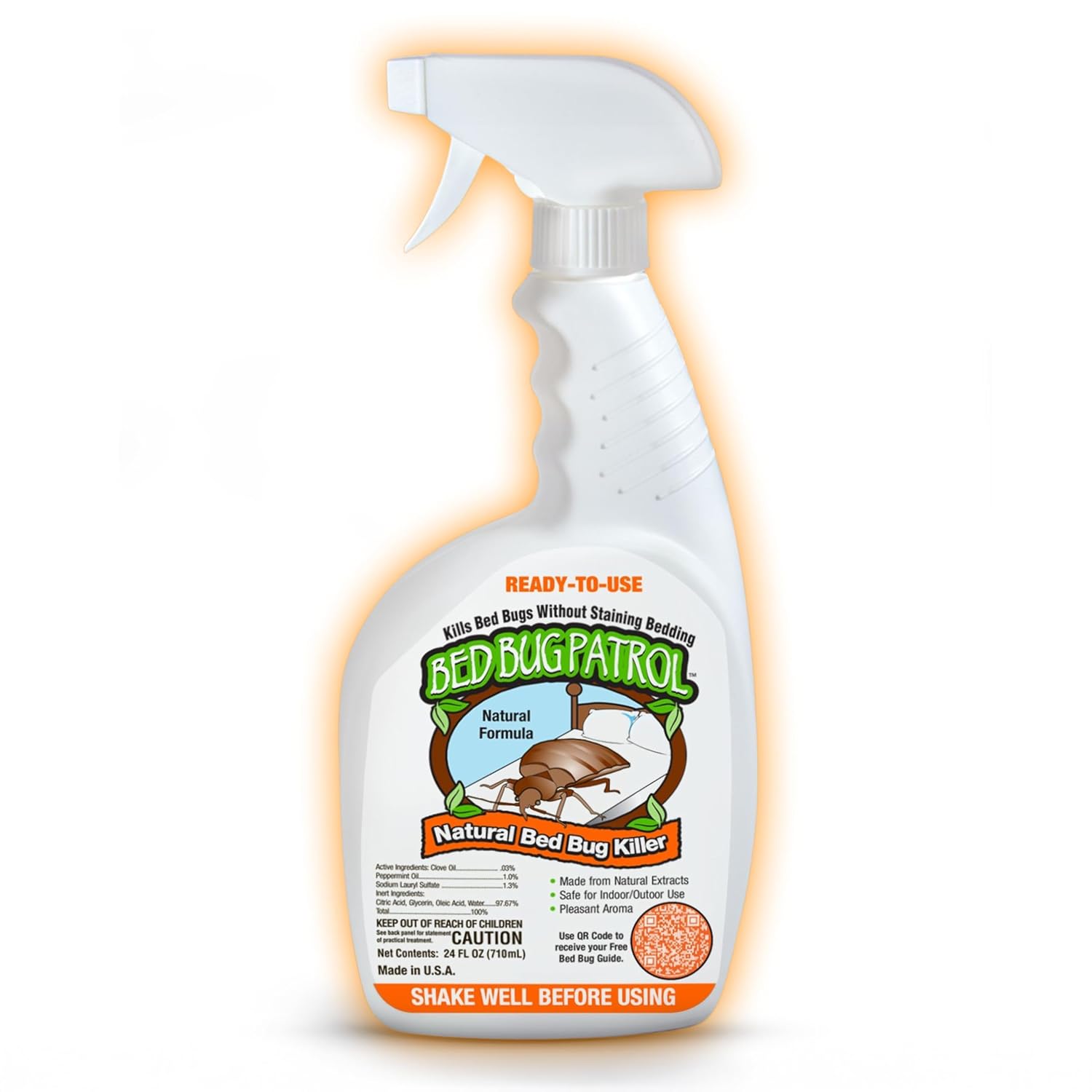 Bed Bug Patrol Bed Bug Spray & Bed Bug Killer for Home, Made in USA - 24 oz | Mattresses, Furniture, Seams, Cracks & Crevices | Targets Adult Bed Bugs, Eggs & Larvae | Plant-Based | Pet & Child Safe