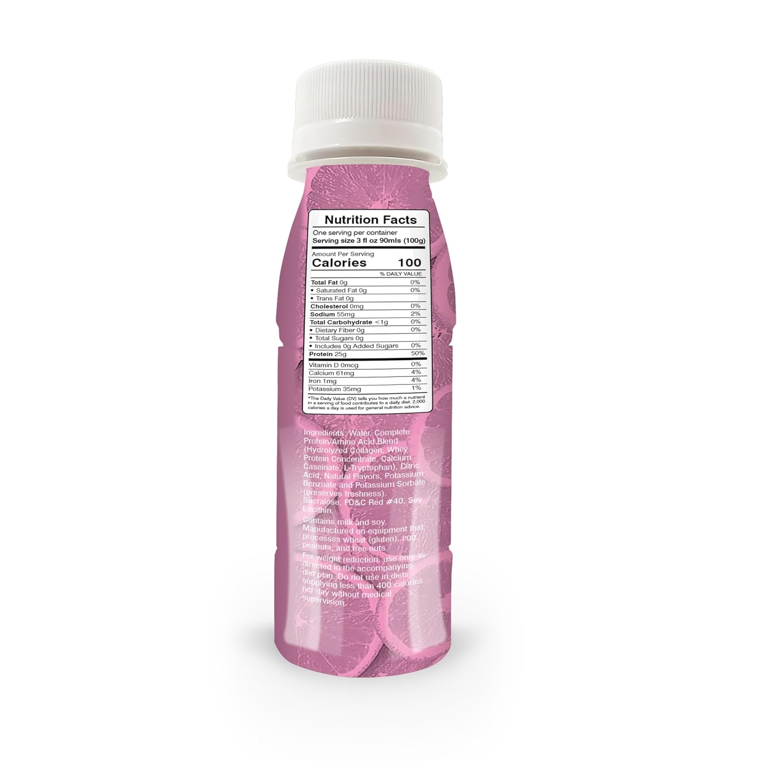 BariatricPal Ready-To-Drink 25g Whey Protein & Collagen Power Shots - Pink Lemonade (12 Bottles)