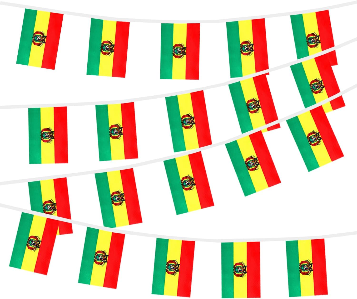 Nicaragua String Flags Banner Mini Small Nicaraguans Flag Bunting Patriotic Hanging Decor,National Holiday, Sports Game, Fiesta & Themed Party,18 Feet 20 Flags