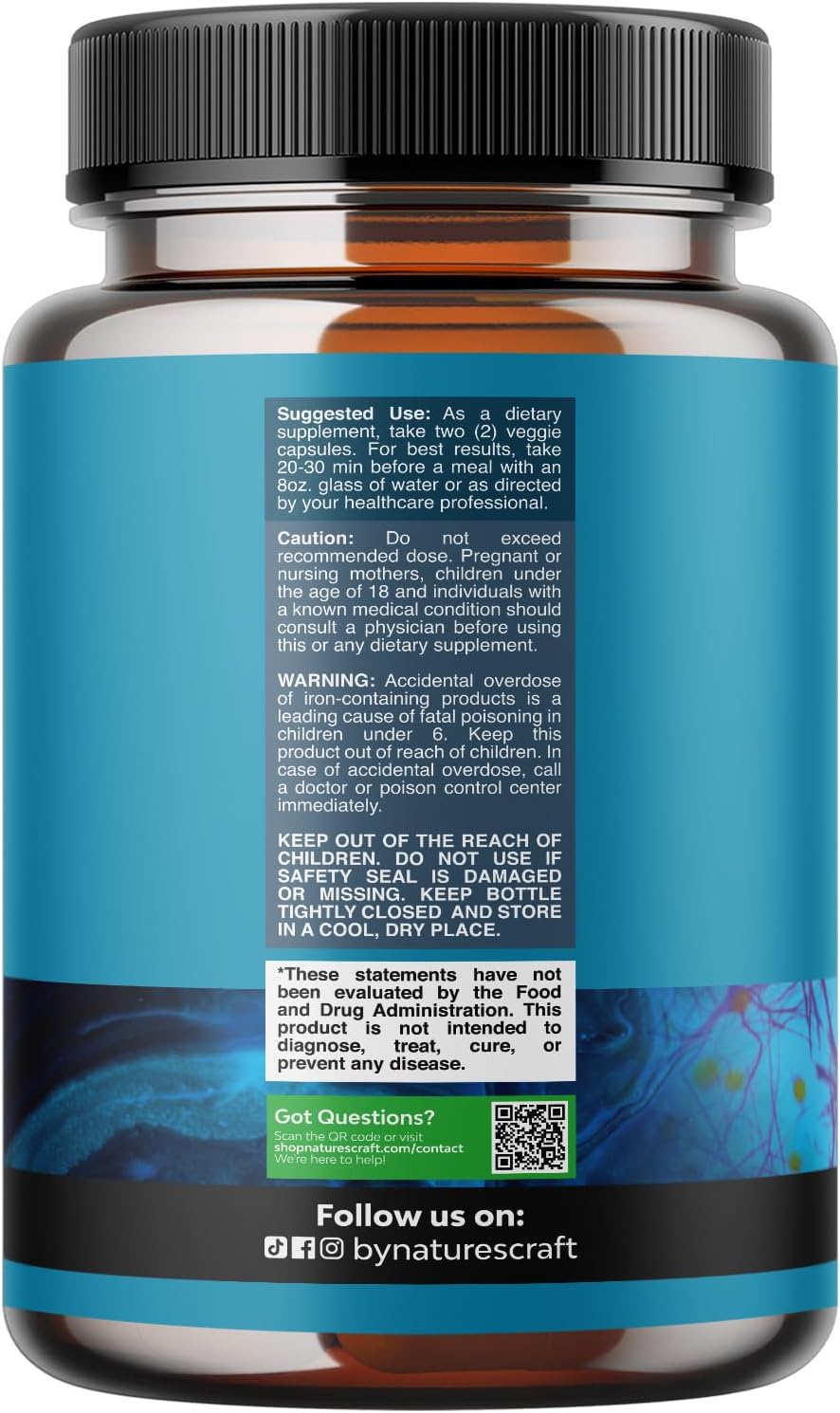 Nootropic Brain Supplement for Memory and Focus Support - Vitamins for Mental Support & Clarity with Bacopa Monnieri, VIT A, B6, Riboflavin, Niacin, Thiamin & Folate - Cognitive Complex - 60 Count