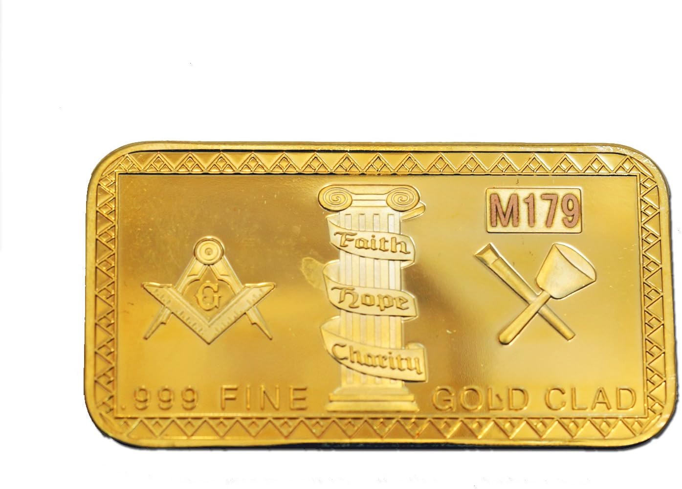Commemorative Masonic Gold Bar Column Coin