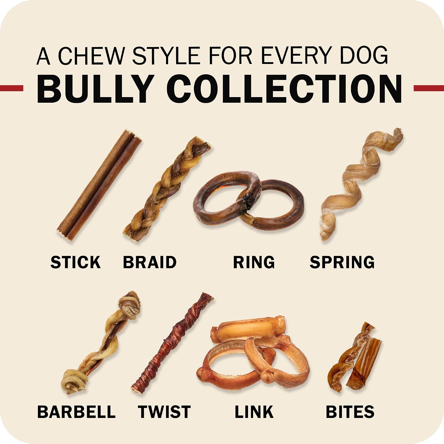 Redbarn Pet Products All-Natural Bully Stick Rings for Dogs - Long Lasting Rawhide Chew Treat - Case of 35 | Long-lasting dental treats