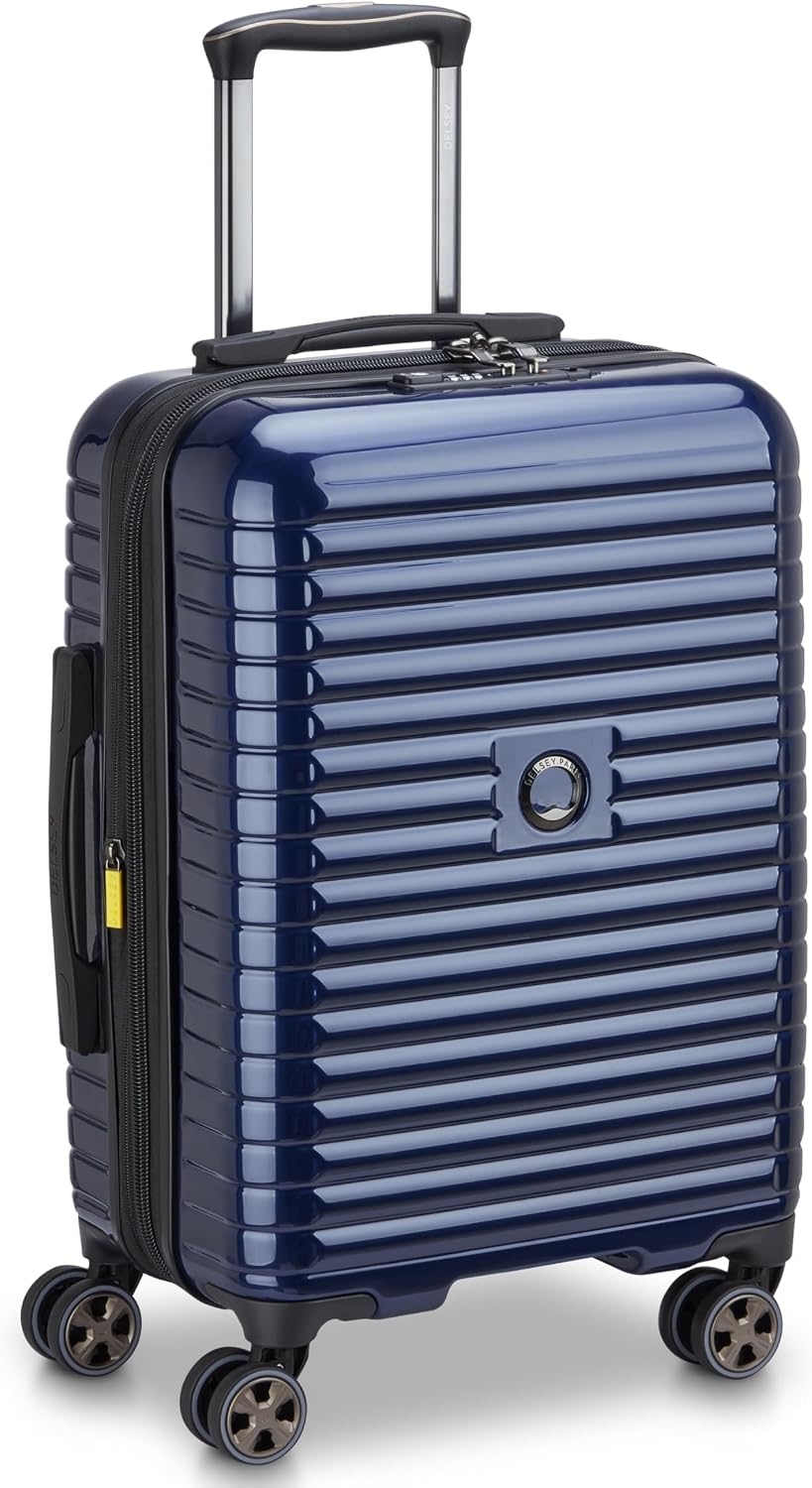 DELSEY PARIS Cruise 3.0, 20 Inch Carry-On Hardside Luggage, Deep Sea Navy | Expandable Suitcase, Lightweight 100% Polycarbonate Shell, Dual-Density Spinner Wheels, USB Port, TSA Lock