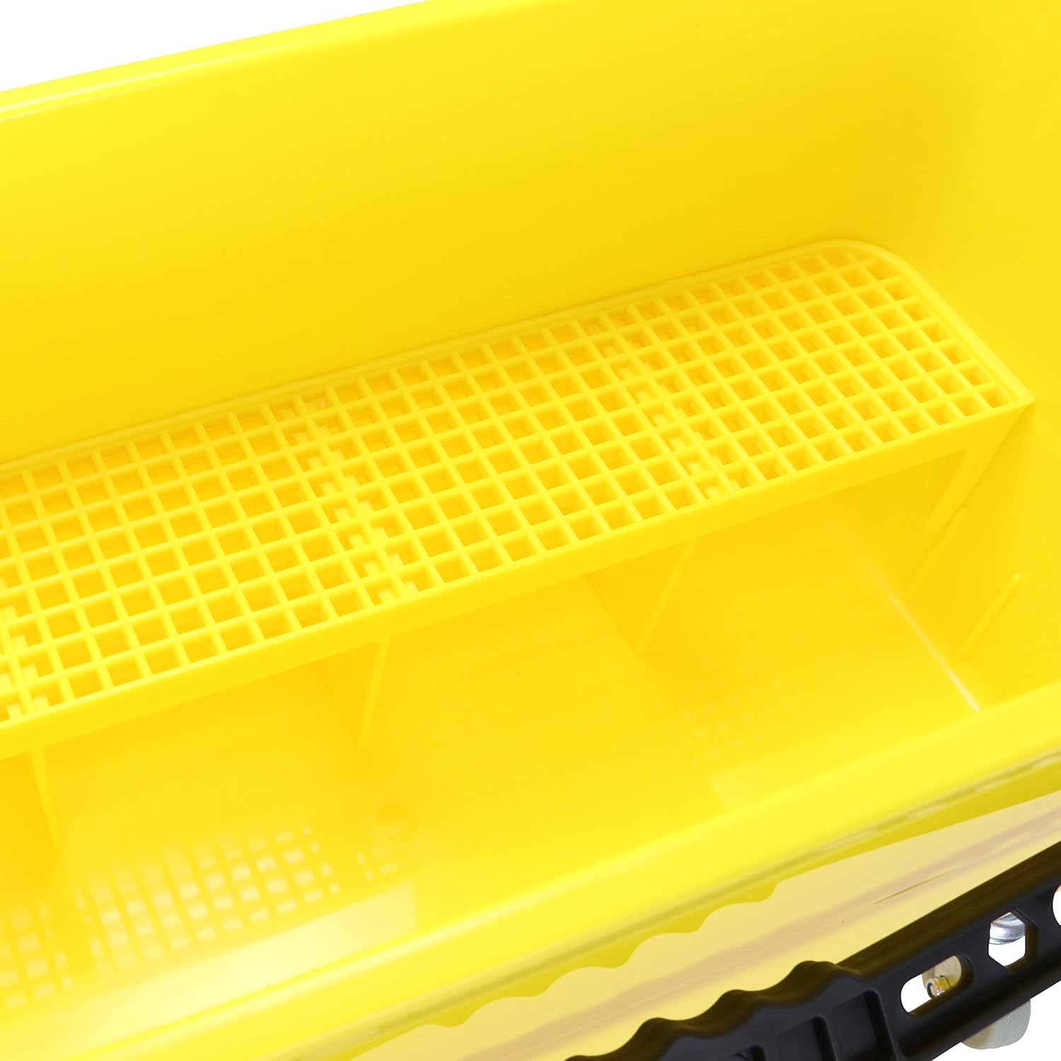 Arkwright Flat Mop Buckets On Wheels - 6 Gallons with Ergonomic Handle, Lid, Sieve and Wheels (Case of 3, Yellow)