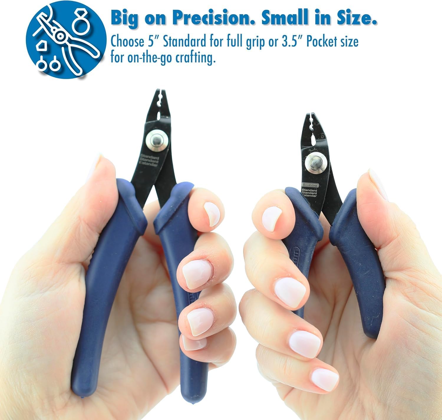 Beadalon Jewelry Crimping Tool Micro - Ergonomic & Compact, Dark Blue | Professional jewelry tools with precision crimping, ergonomic grips, versatile performance, and organized storage options.