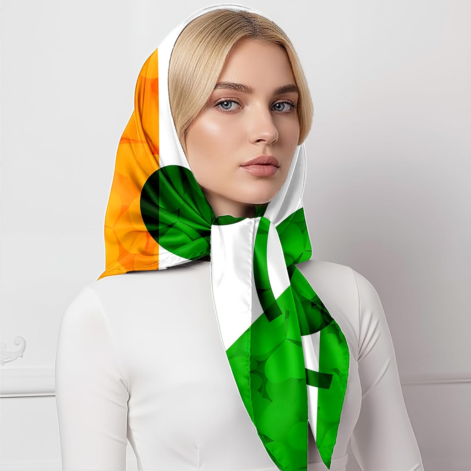 Fashion Bandana Women,Flag Silk Scarf,27.5x27.5 Large Square bandanas,Satin Hair for Sleeping,Travel,for Gift