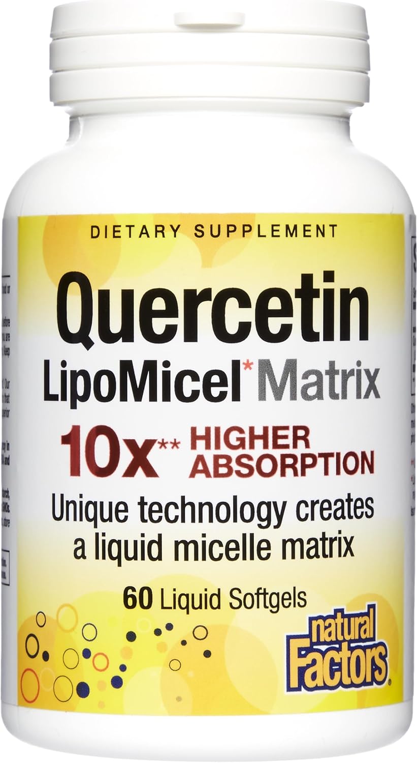 Natural Factors Quercetin LipoMicel Matrix 250 mg, 60 Softgels