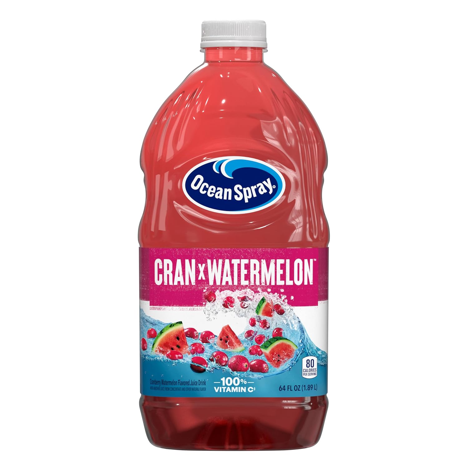 Ocean Spray® Cran-Apple™ Juice Drink, 64 Ounce Bottle, 8 Count | Ocean Spray® Cran-Apple™ Juice Drink, Made with Real Fruit Juice, 64 Fluid Ounce Bottle