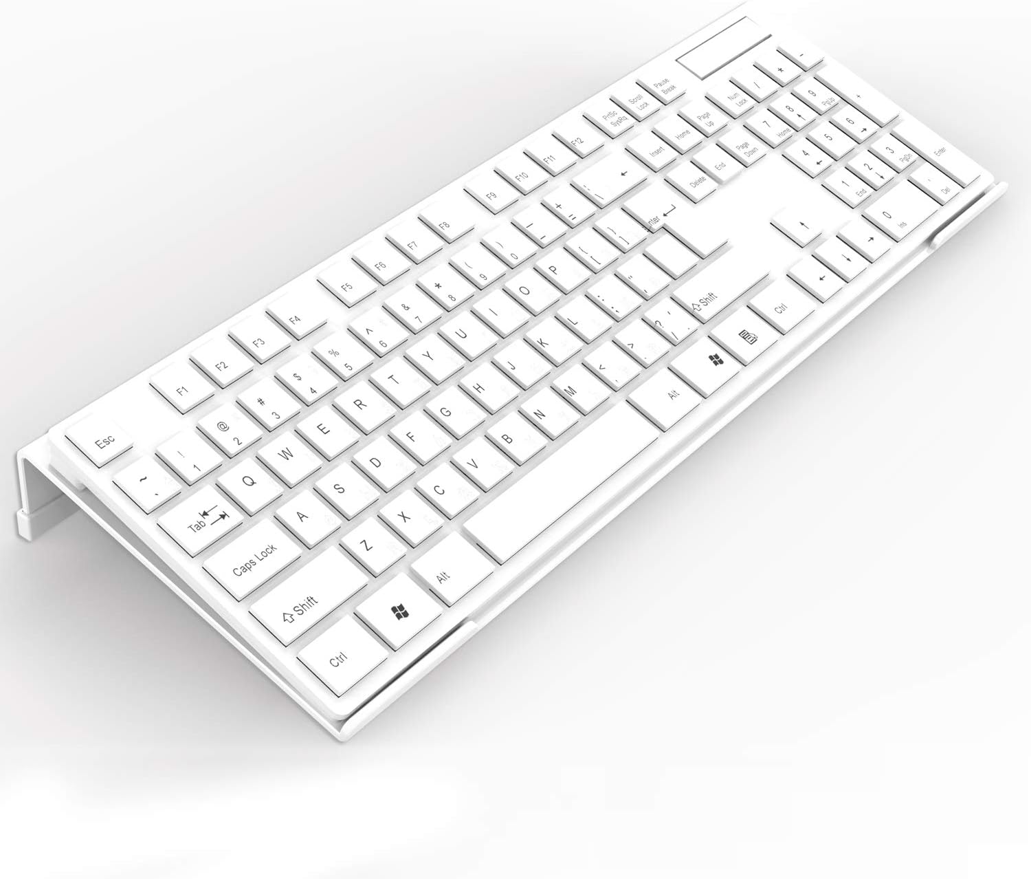 KOTEMON Acrylic Tilted Computer Keyboard Stand for Ergonomic Typing, Keyboard Tray Holder with Silicone Non-Slip Case, Black