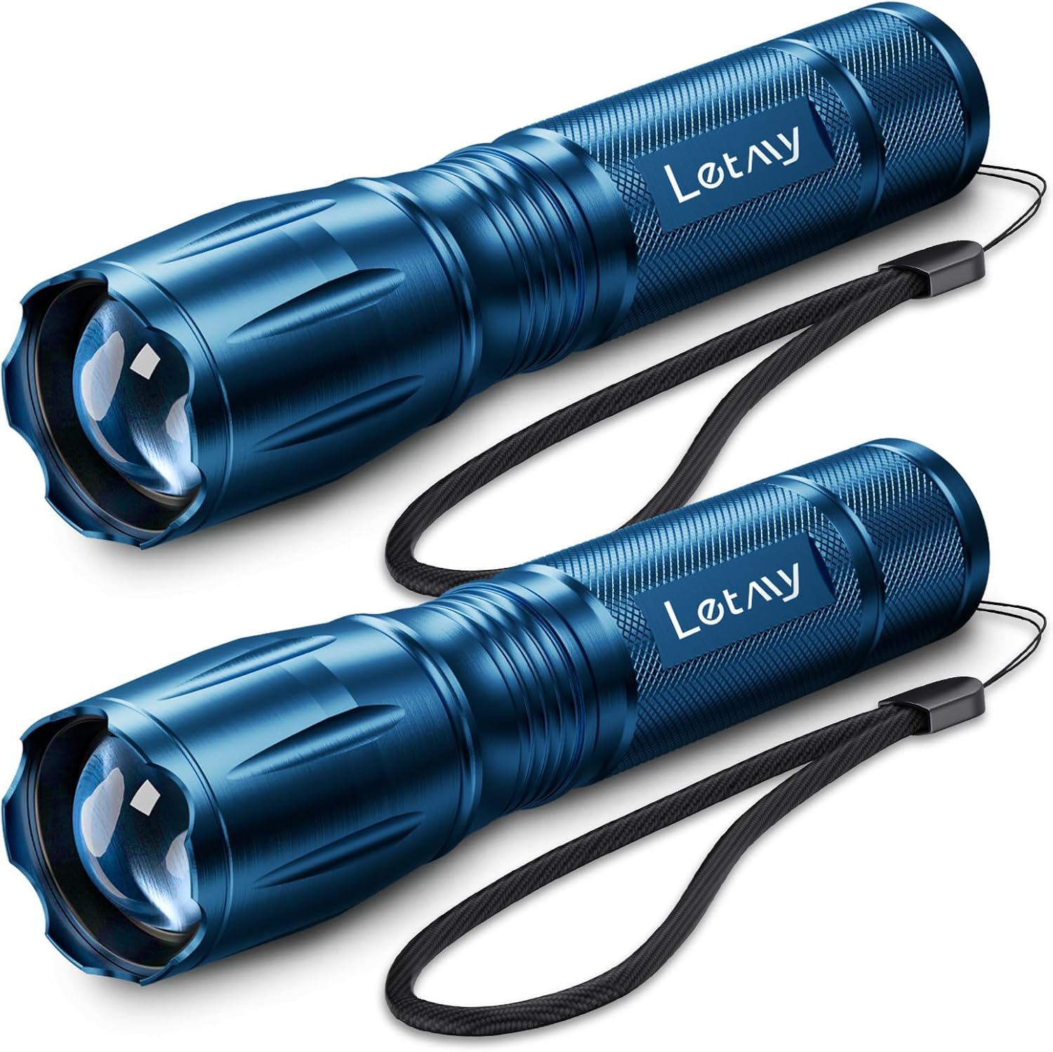 LETMY Tactical Flashlight S2000-2 Pack Bright Military Grade LED Flashlights High Lumens - Portable Handheld Flash Light, 5 Modes Zoomable Waterproof Flashlights for Home Emergency Camping Outdoor