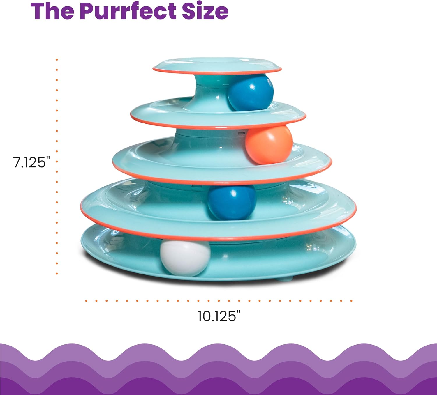 Catstages Tower of Tracks Cat Toy – 3-Level Track Tower with 6 Balls, Interactive Cat Toy for Indoor Enrichment