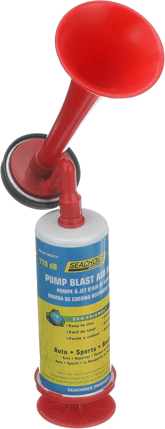Seachoice Reusable Eco-Friendly Pump Blast Air Horn 110 dB for Boating, Auto and Sports