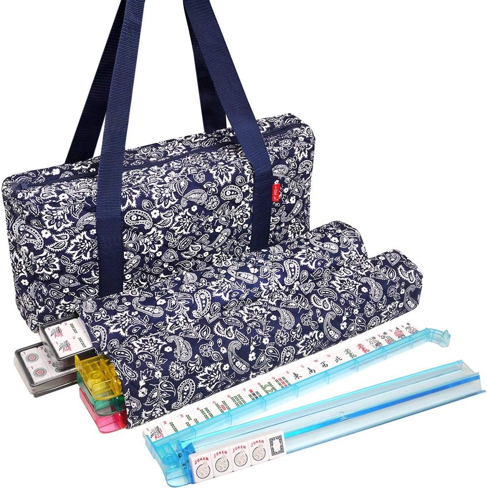 Linda Li New! - American Mahjong Set 166 Premium White Tiles, 4 All-in-One Rack/Pushers