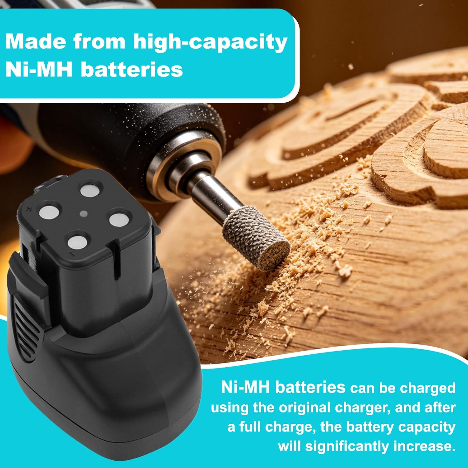 CREABEST 7.2V 3500mAh Ni-MH Battery Compatible with Dremel 757-01 7700 | MultiPro Cordless Rotary Tool Models Replacement for Dremel 7700-01 7700-02