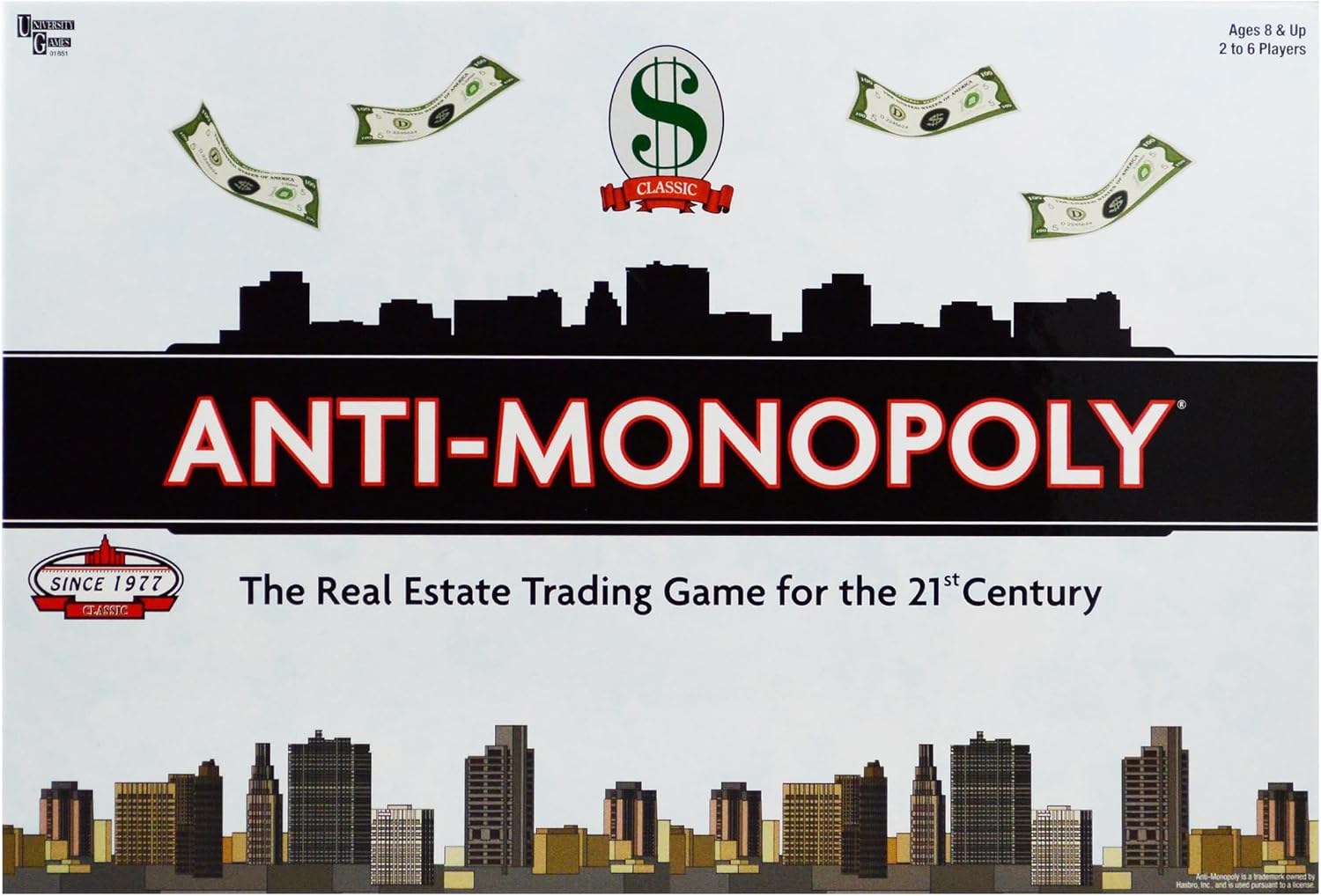 Anti-Monopoly Board Game, Play as a Capitalist or Monopolist, the Original Monopoly Game from University Games