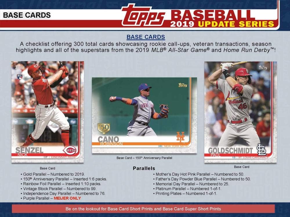 2019 Topps Update Baseball Blaster Box (7 Packs/14 Cards: 1 Hit, 5 Inserts)