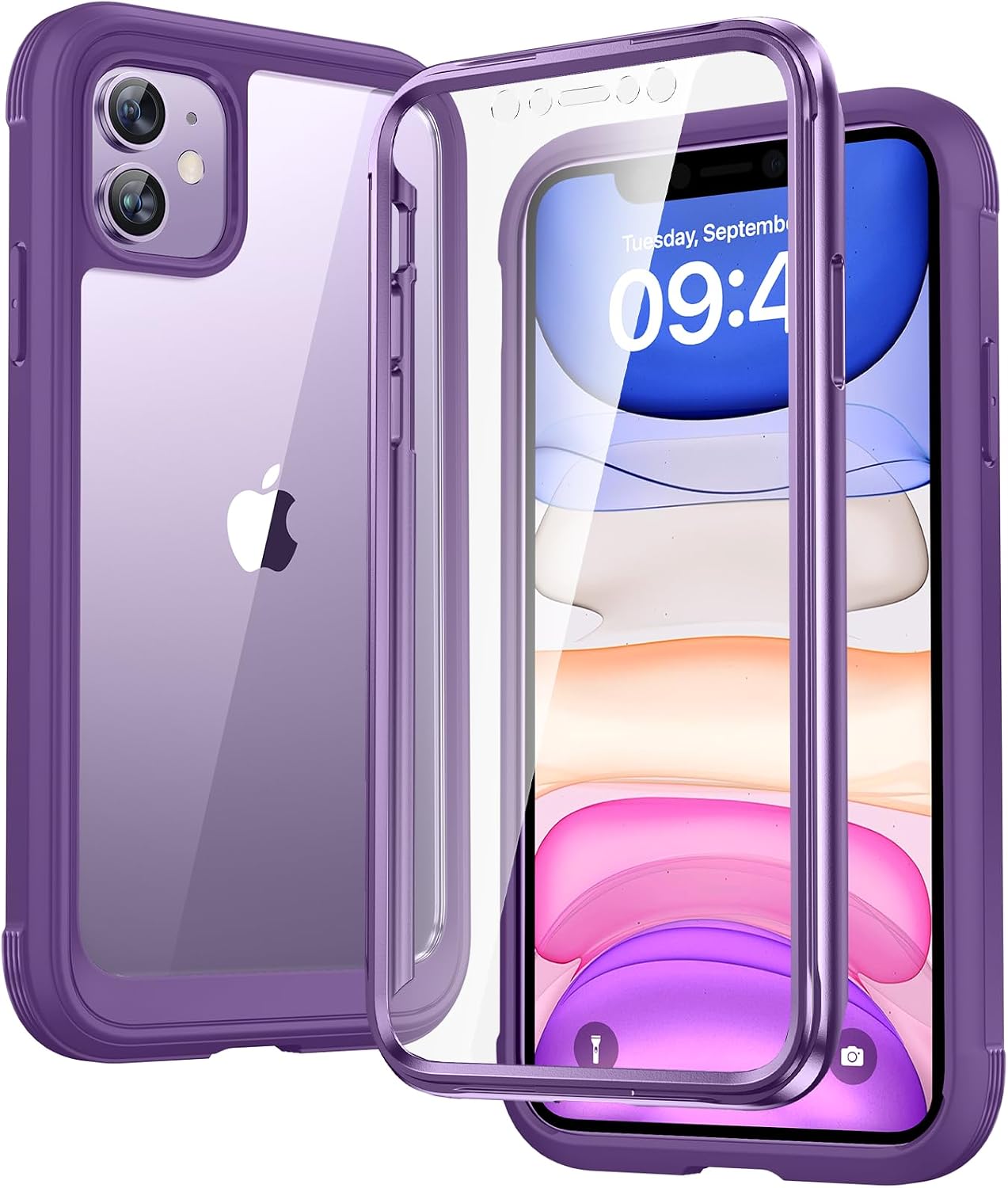 Diaclara Designed for iPhone 12 Mini Case, Full Body Rugged with Built-in Touch Sensitive Anti-Scratch Screen Protector
