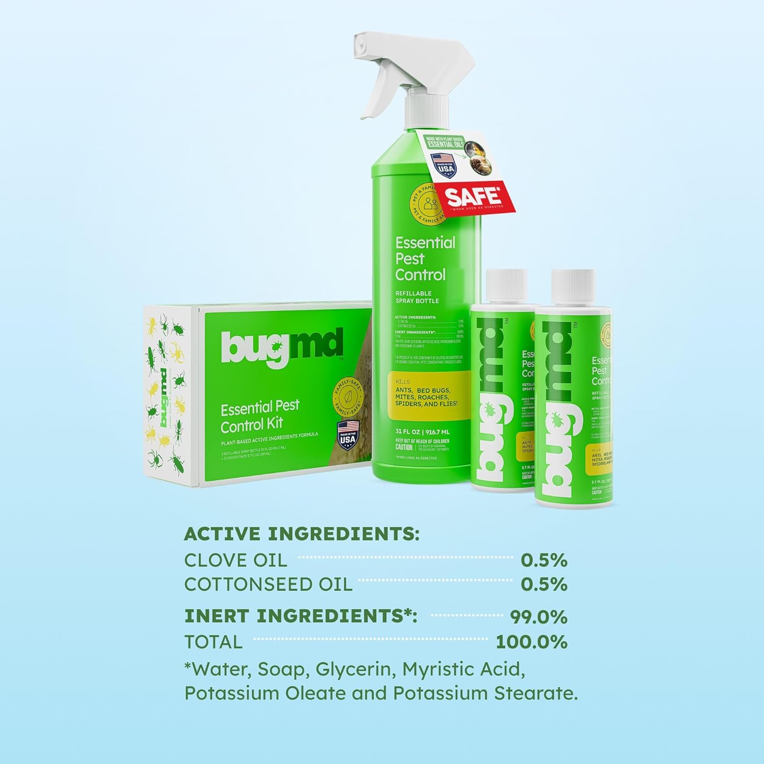 BugMD Ant Killer and Bug Spray Concentrate - Plant-Powered (3.7 oz)