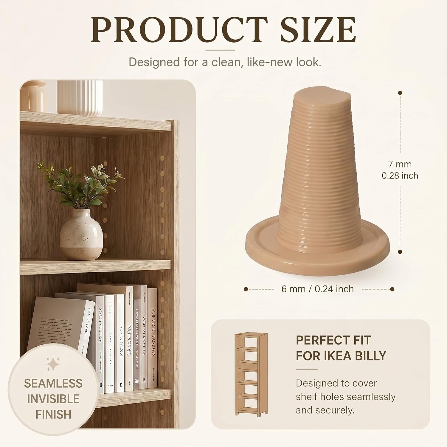 240 Pcs White Hole Plugs Covers Caps Compatible with IKEA Kallax Bookcase Cabinet Shelving 3.5mm Furniture Hole Fillers Compatible with Billy Bookshelf for a Seamless Built in Look