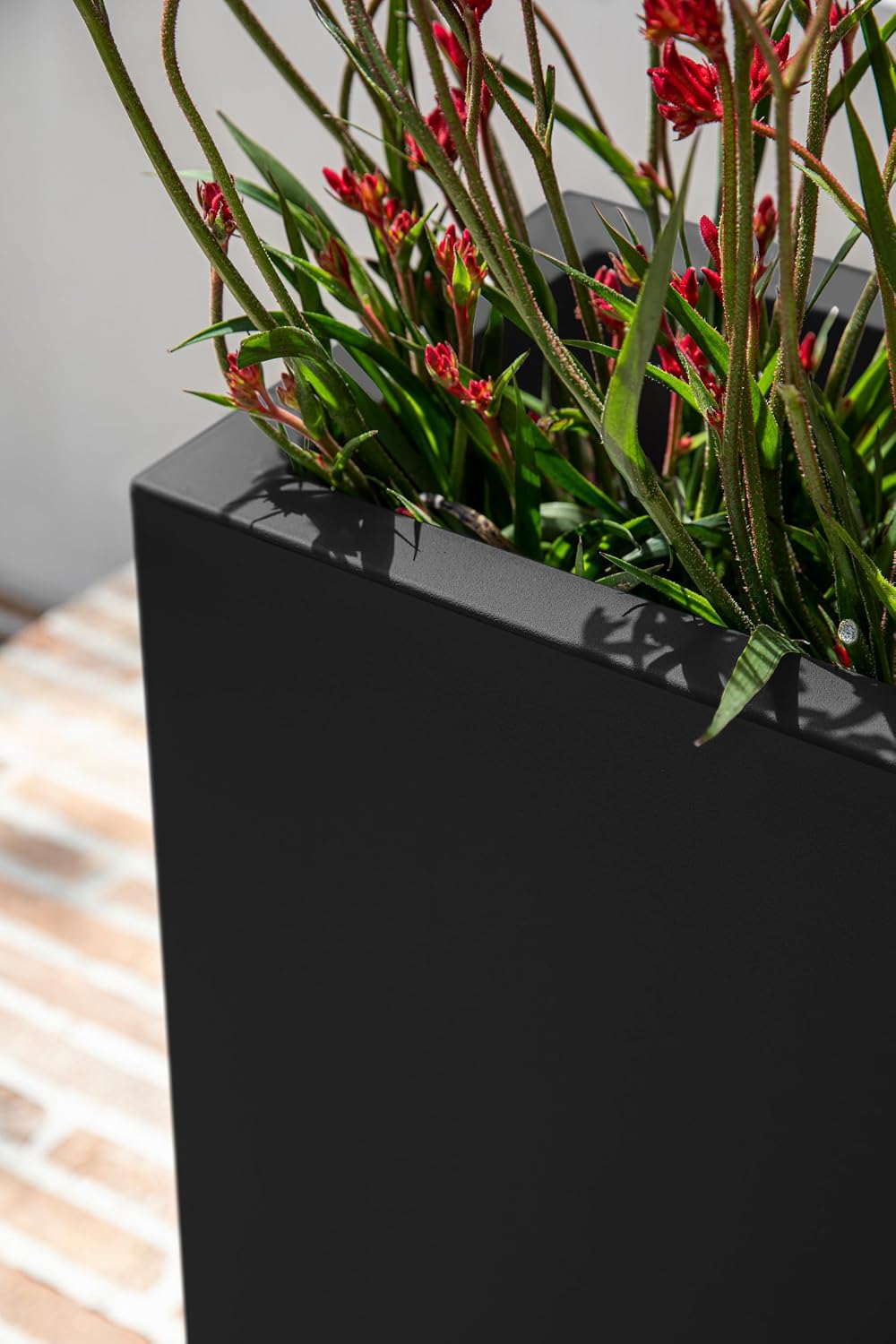 Veradek Span Plastic Box Series Planter - Tall Rectangular, White, All-Weather Resistant, Removable Insert Bucket, Modern Design, Indoor/Outdoor Use | Made From Durable Plastic Featuring a Removable Insert Bucket. Modern Porch/Patio Décor for Plants and…