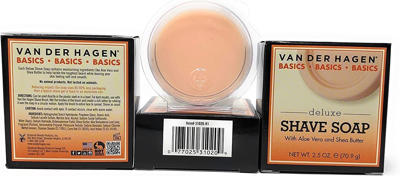 Van der Hagen Deluxe Shave Soap - 2.5 oz - 3 pk