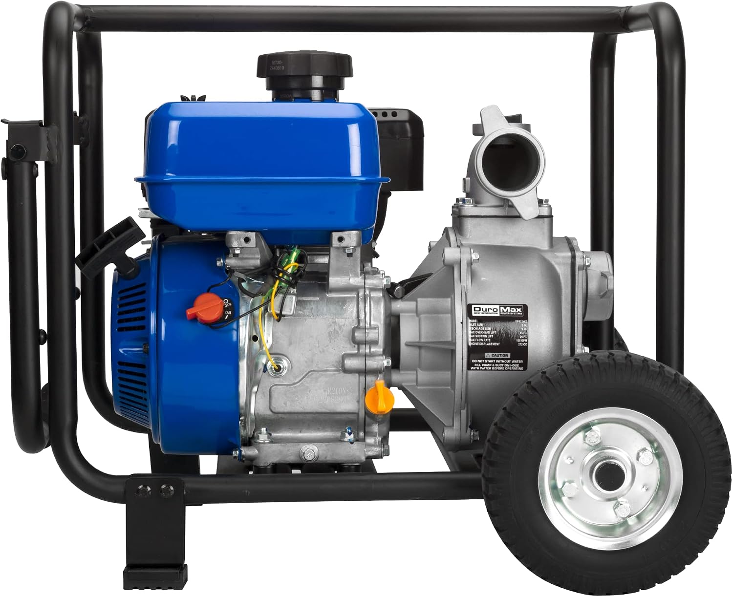 DuroMax XP652WP 208cc 158-Gpm 3600-Rpm 2-Inch Gasoline Engine Portable Water Pump, 50 State Approved, XP652WP, Blue