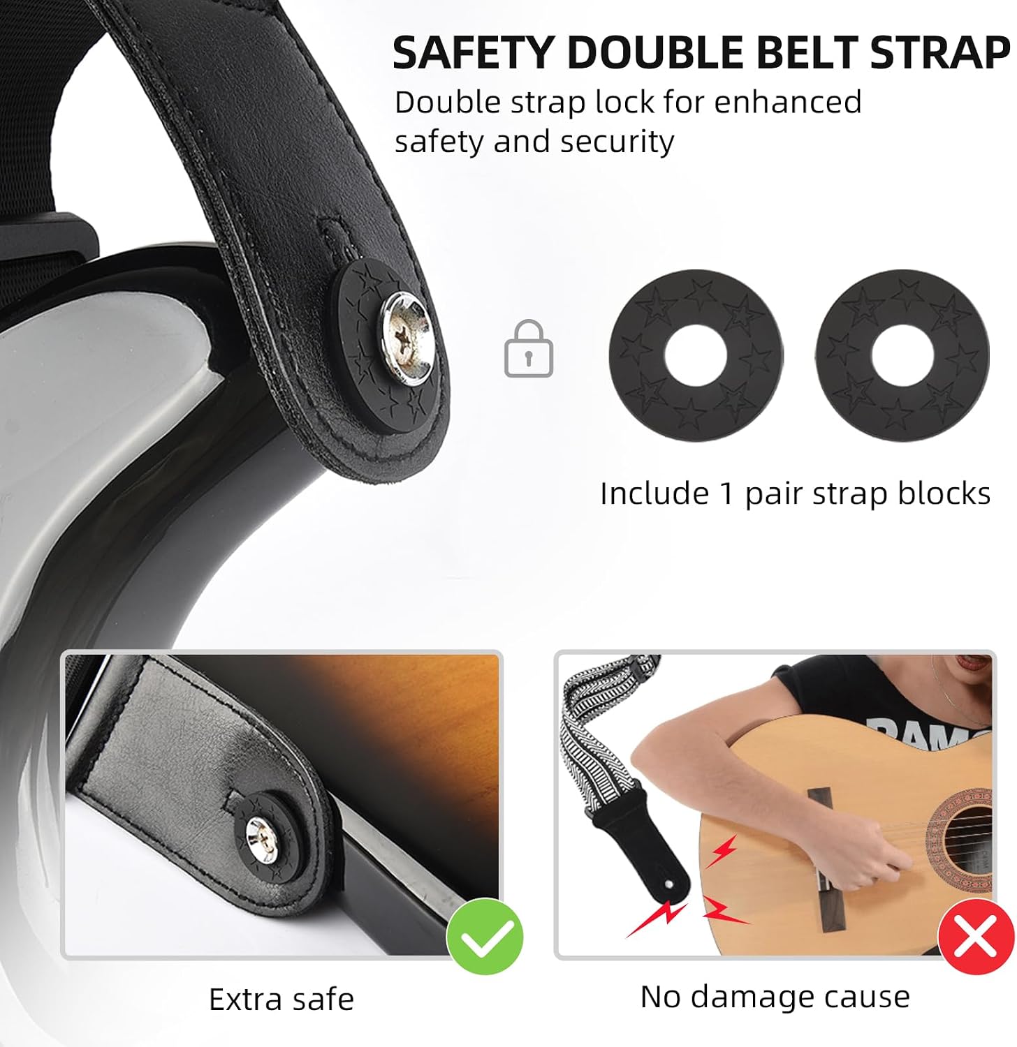 LEKATO Guitar Straps for Electric Guitar Bass