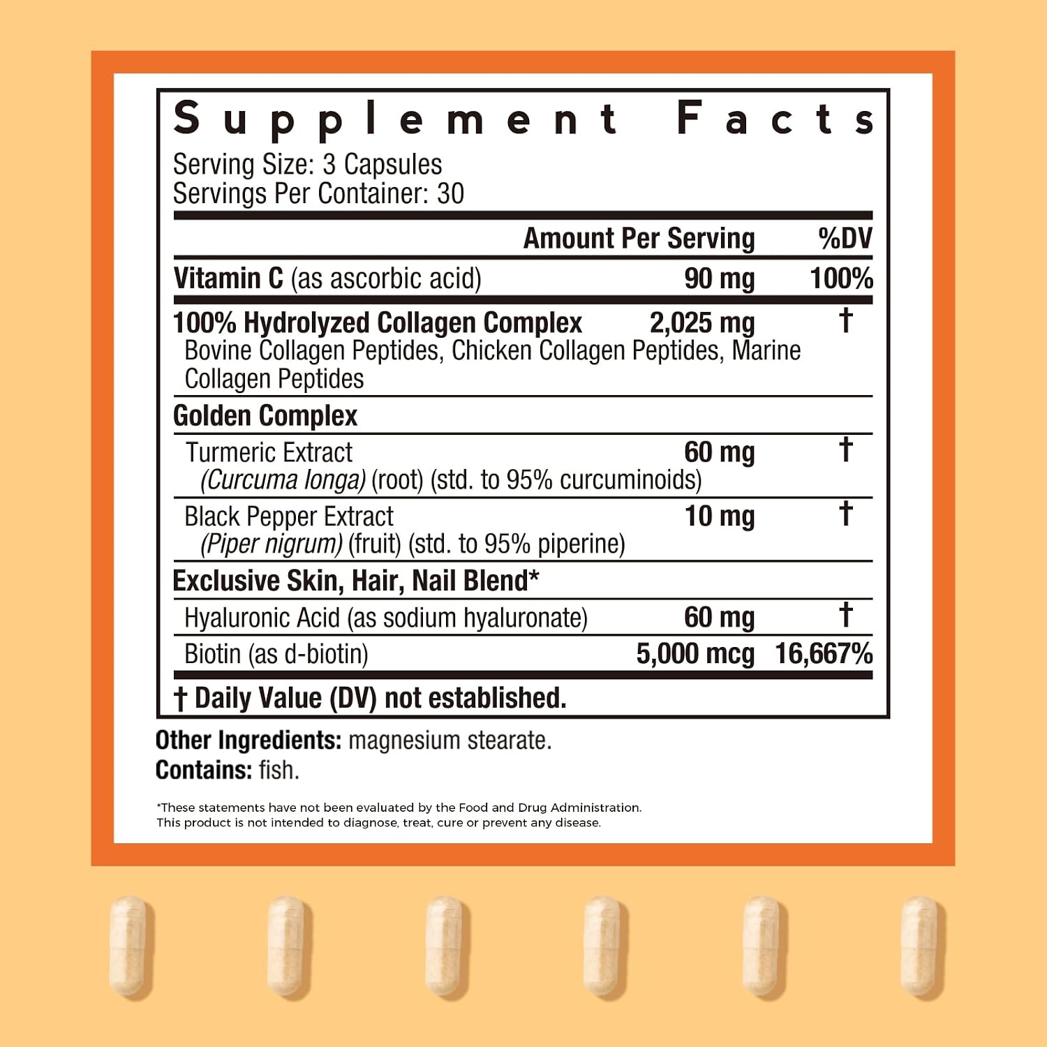 Doctor's Recipes Multi Collagen Peptides with Golden Turmeric, Vitamin C, Biotin, Hyaluronic Acid & Black Pepper, Collagen Supplements for Skin, Hair
