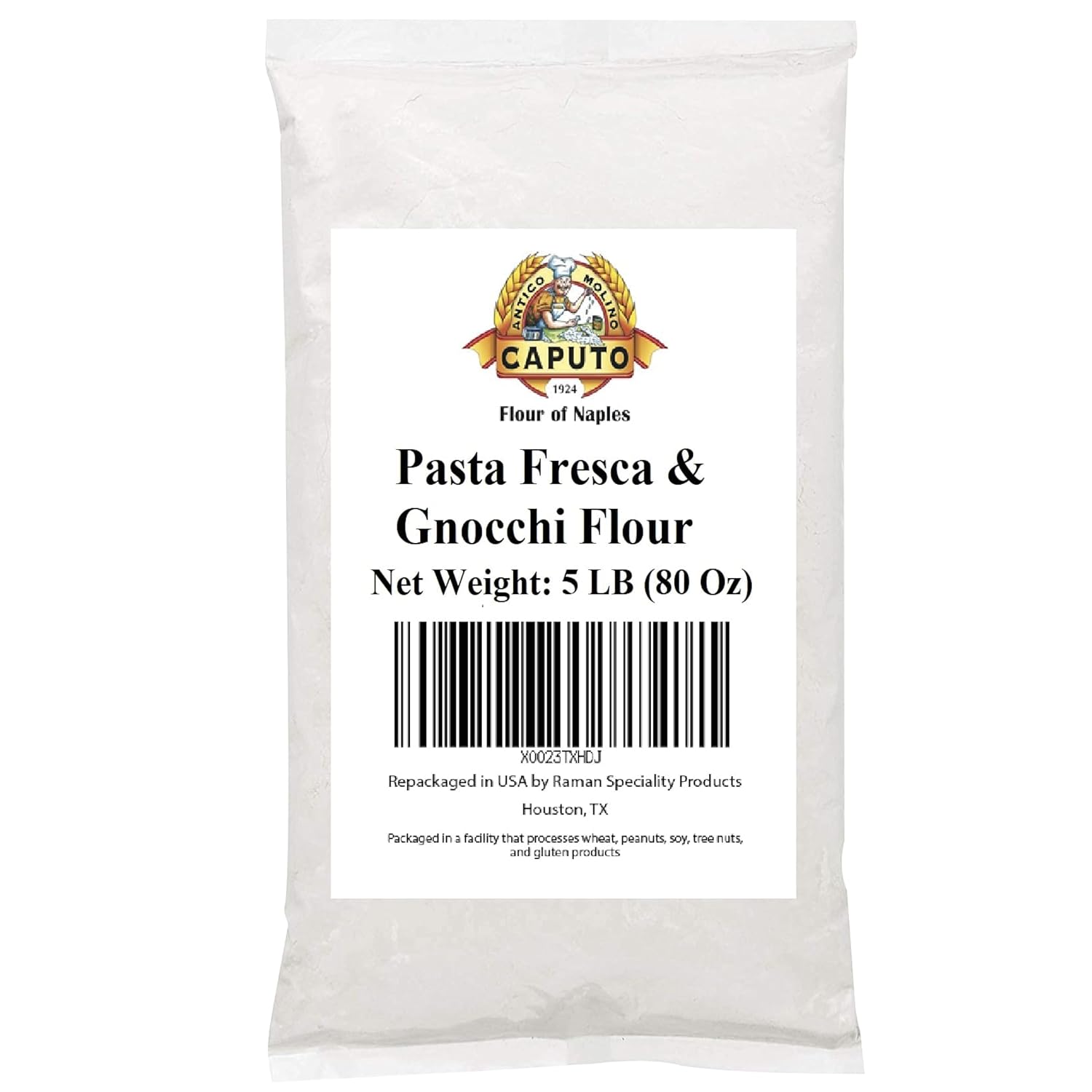 00 Antimo Caputo Pasta & Gnocchi Flour 5 Lb Repack- Italian Double Zero Grain Type - Extracted Wheat Blend - All Natural for Pasta Fresca Dough (5LB